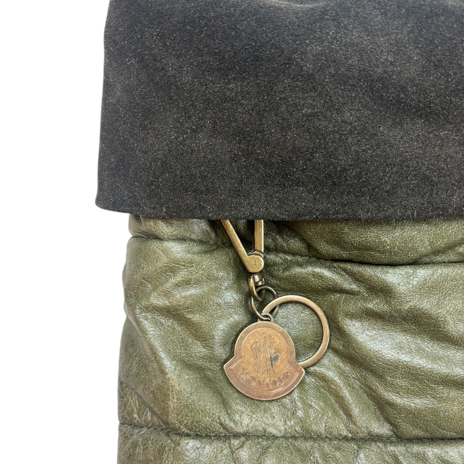 Moncler 2-Way Calfskin Carrying Bag Olive