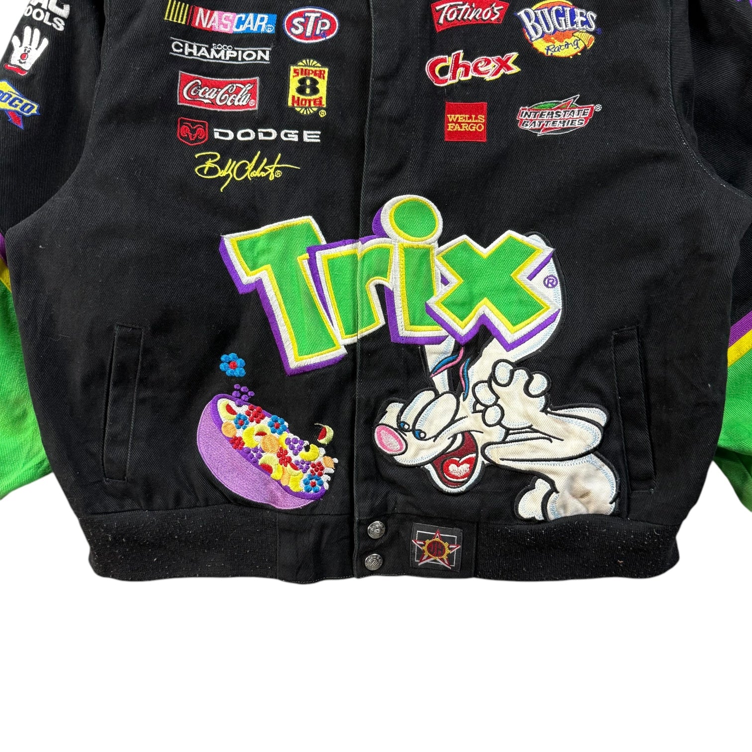 Vintage Jeff Hamilton NASCAR Trix Racing Jacket Black/Green