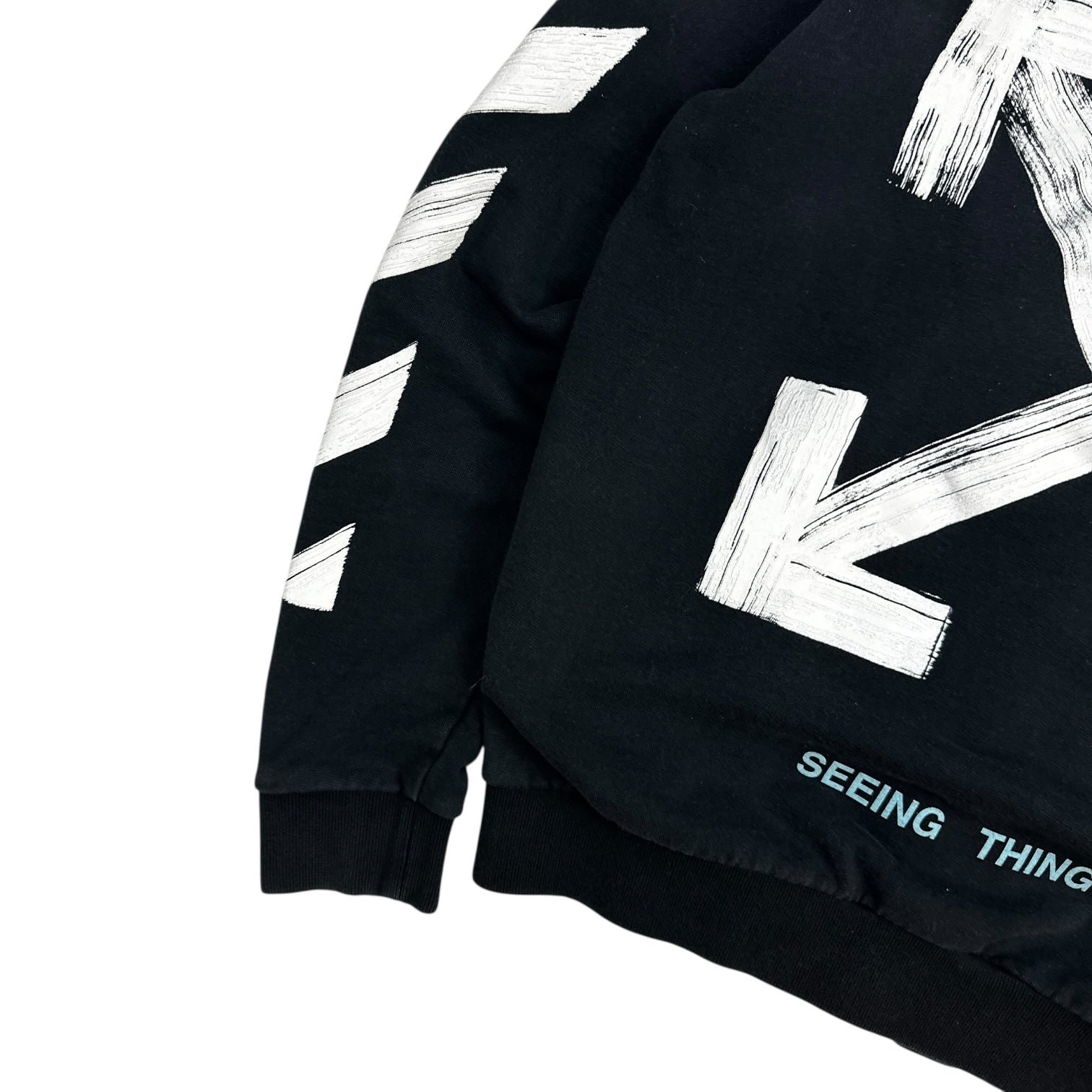 Off-White Paint Brush Zip Up Hoodie Black