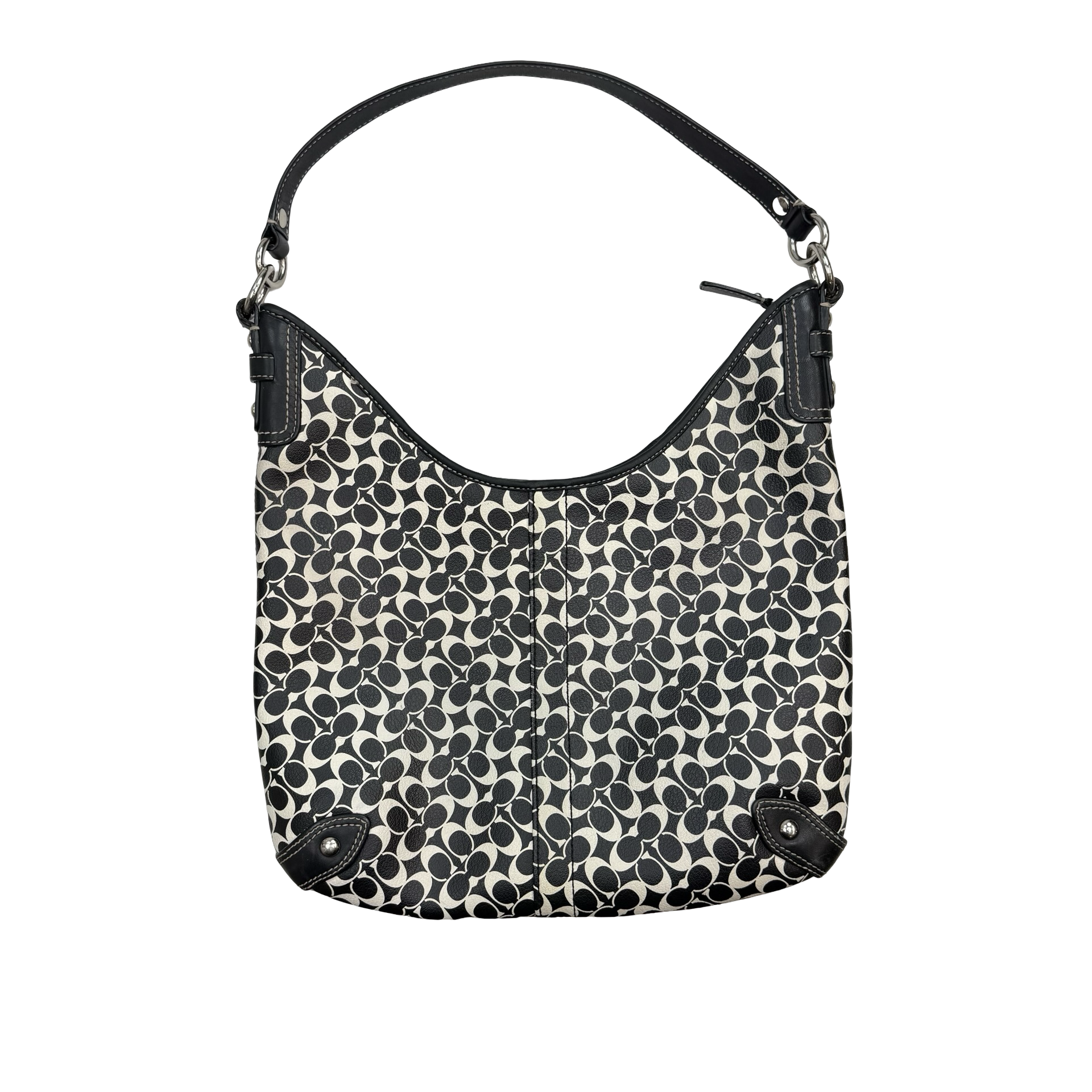 (W) Coach Hobo Shoulder Bag White/Black