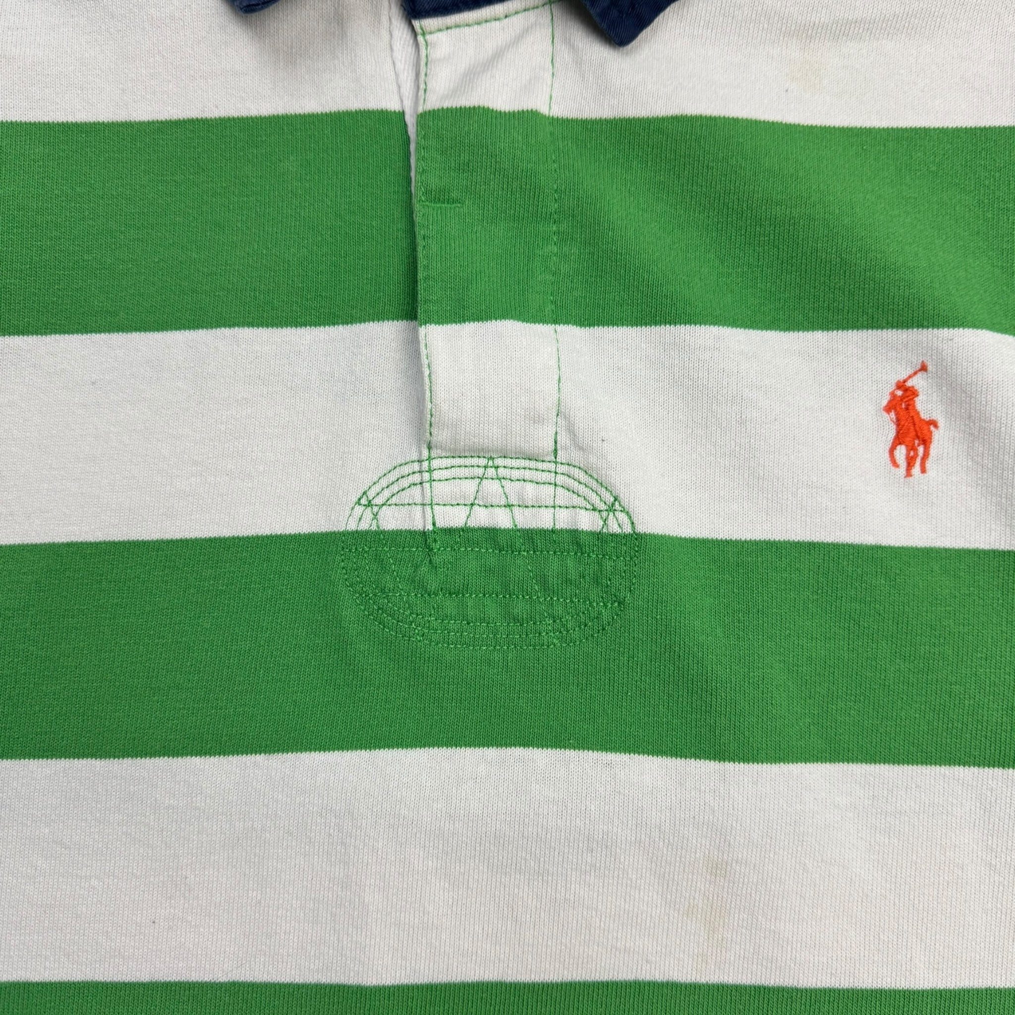 Vintage Polo Ralph Lauren Striped Collared Rugby Green