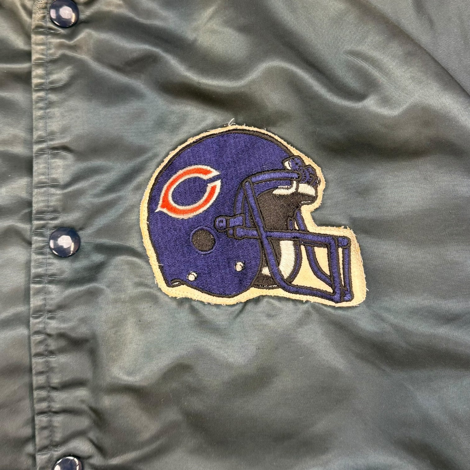 Vintage Chicago Bears Satin Bomber Jacket Black