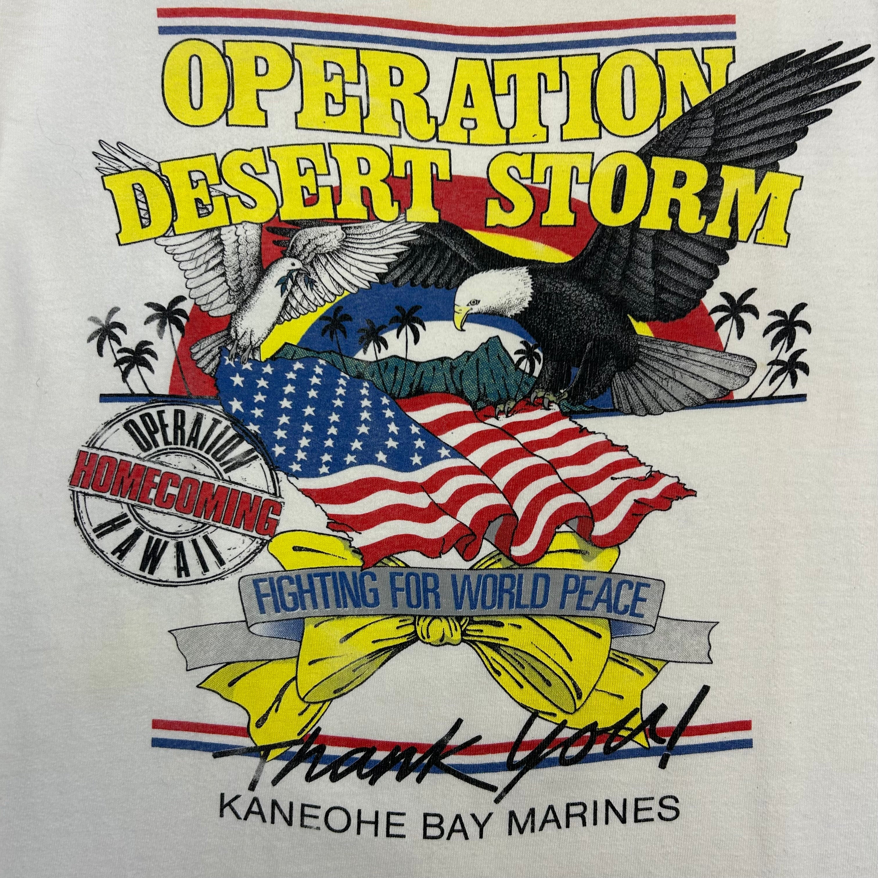 Vintage Desert Storm Eagle Tee White