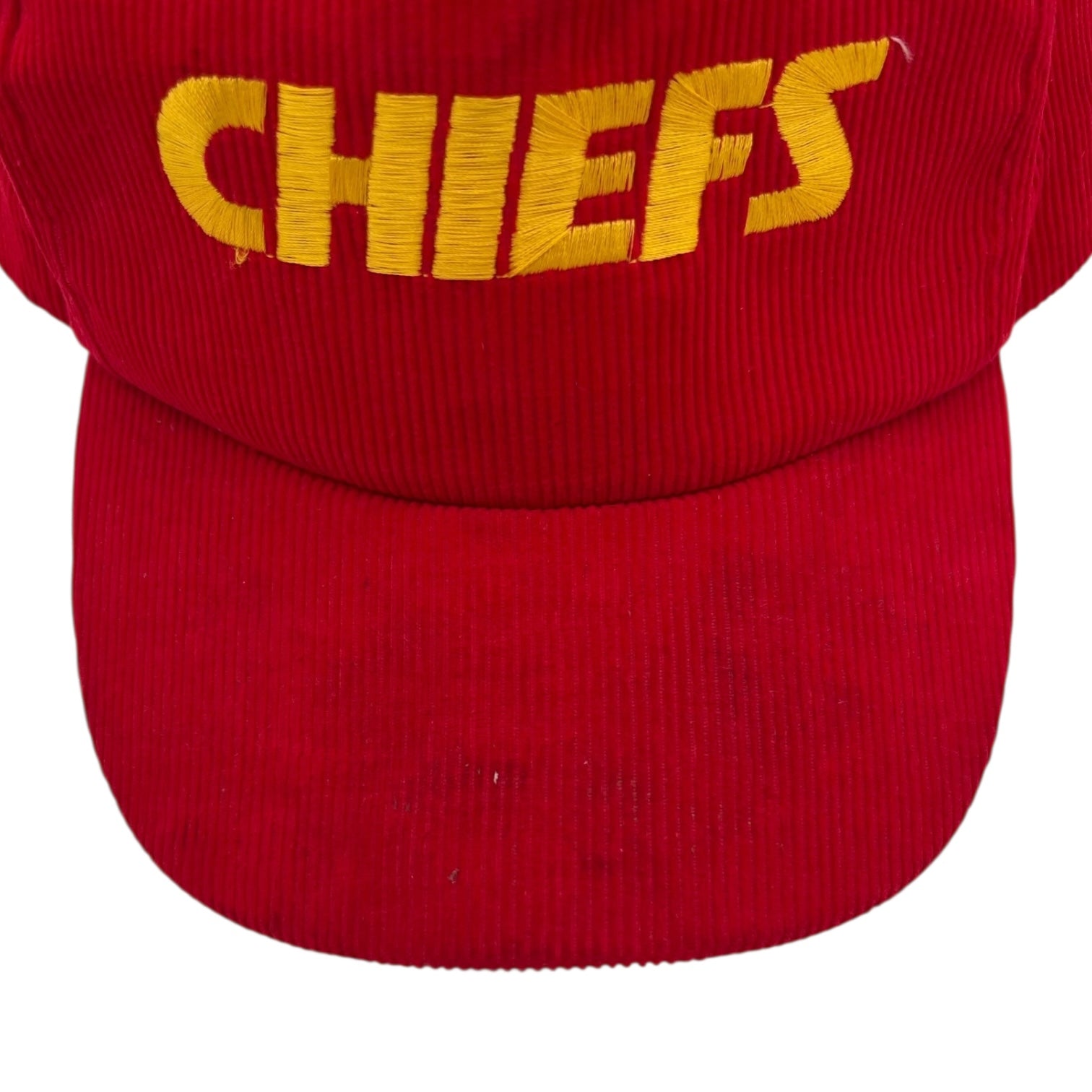 Vintage Kansas City Chiefs Corduroy Snapback Hat Red