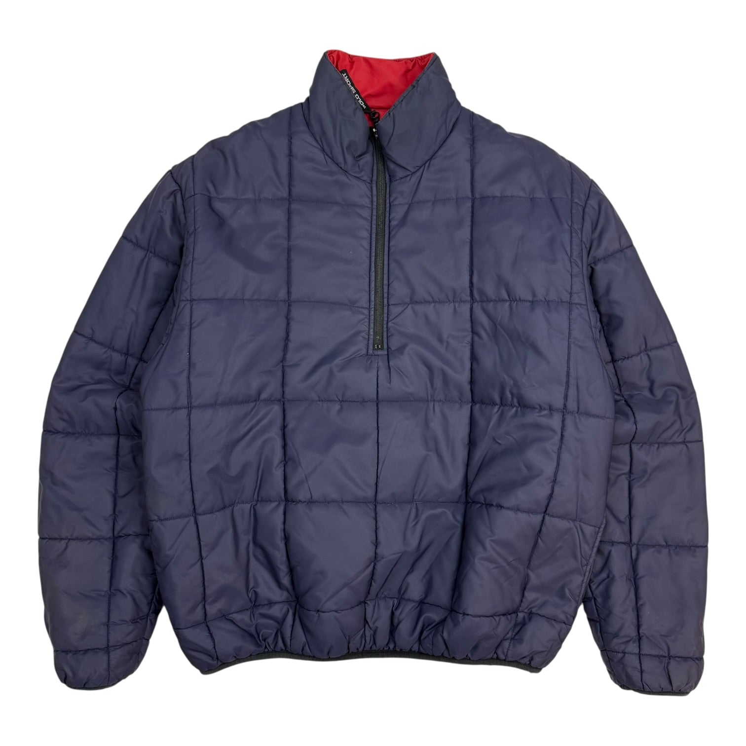Vintage Polo Sport Ralph Lauren Reversible Pullover Puffer Jacket Red/Blue