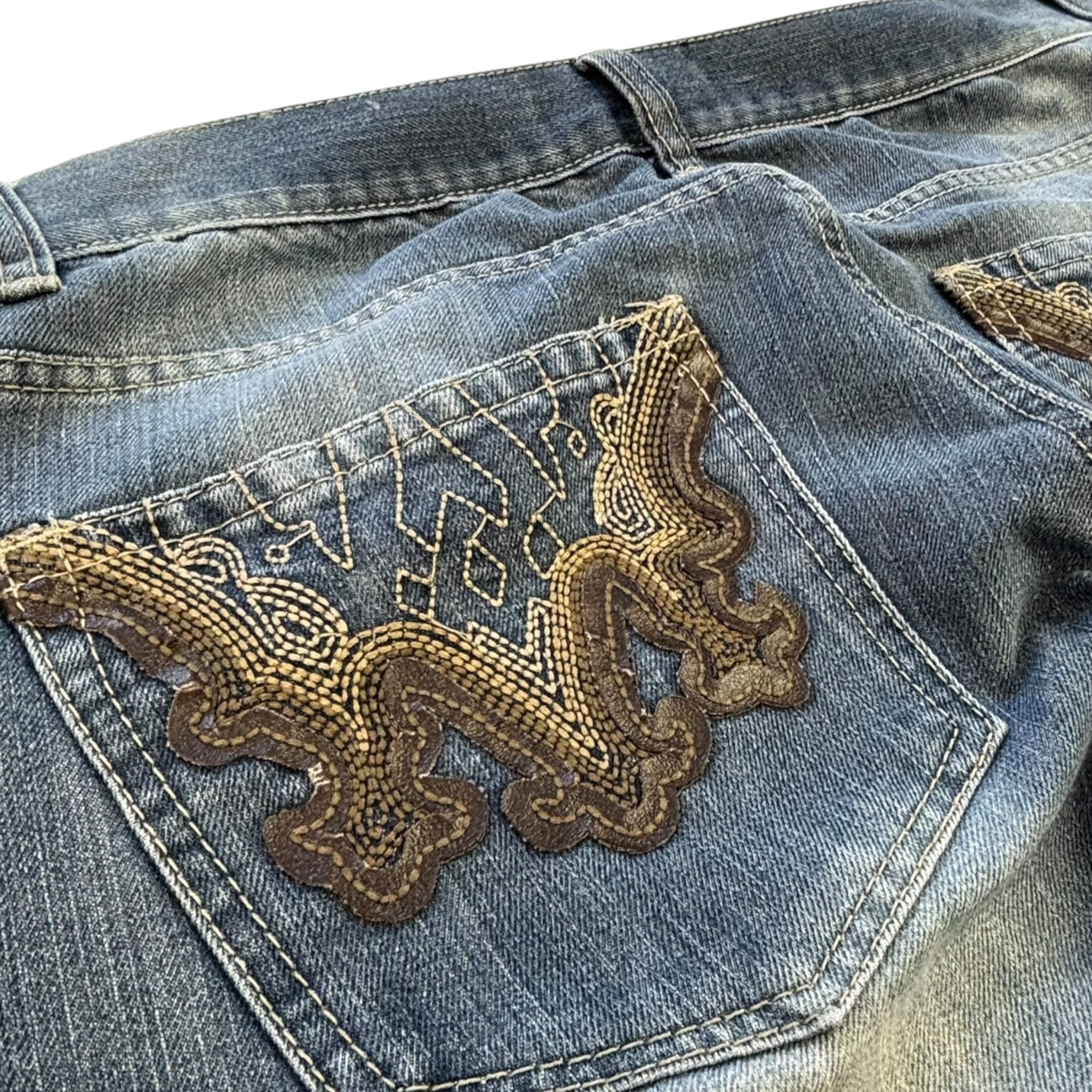 Vintage Y2K Avirex Embroidered Pockets Jeans Navy