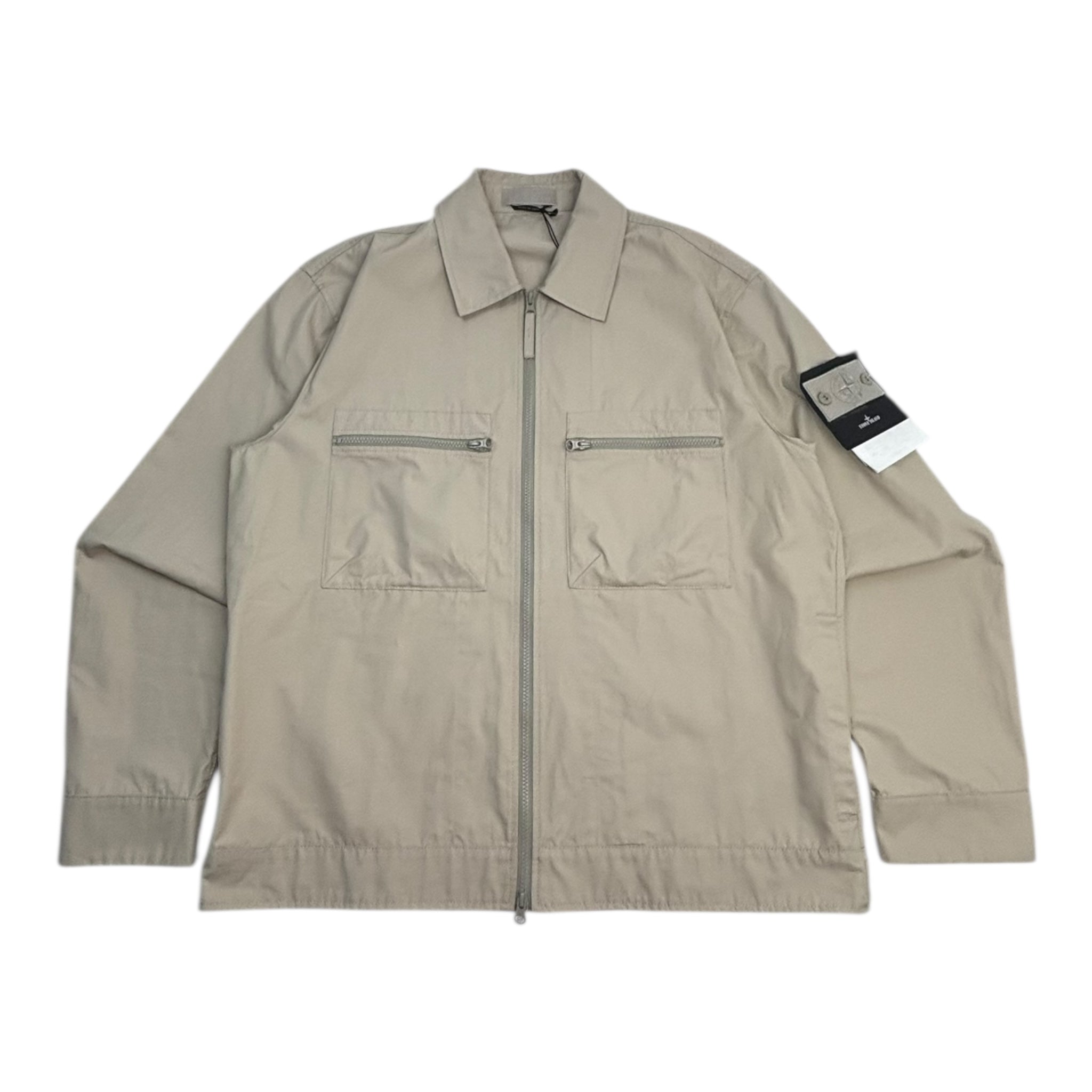 Stone Island Ghost Piece O-Ventile Zip Jacket Beige