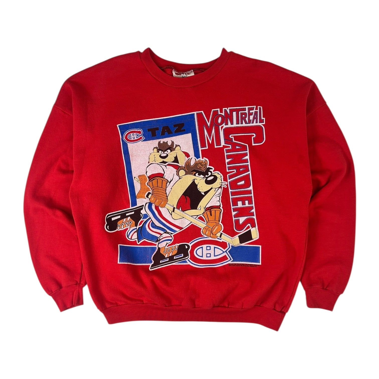 1991 Montreal Canadiens Taz Crewneck Sweater Red