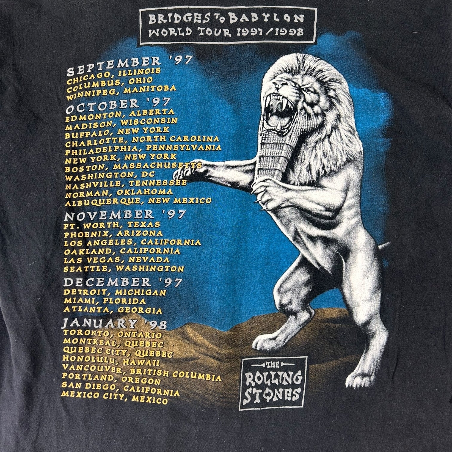 Vintage 1997 Rolling Stones Brides To Babylon T-Shirt Black