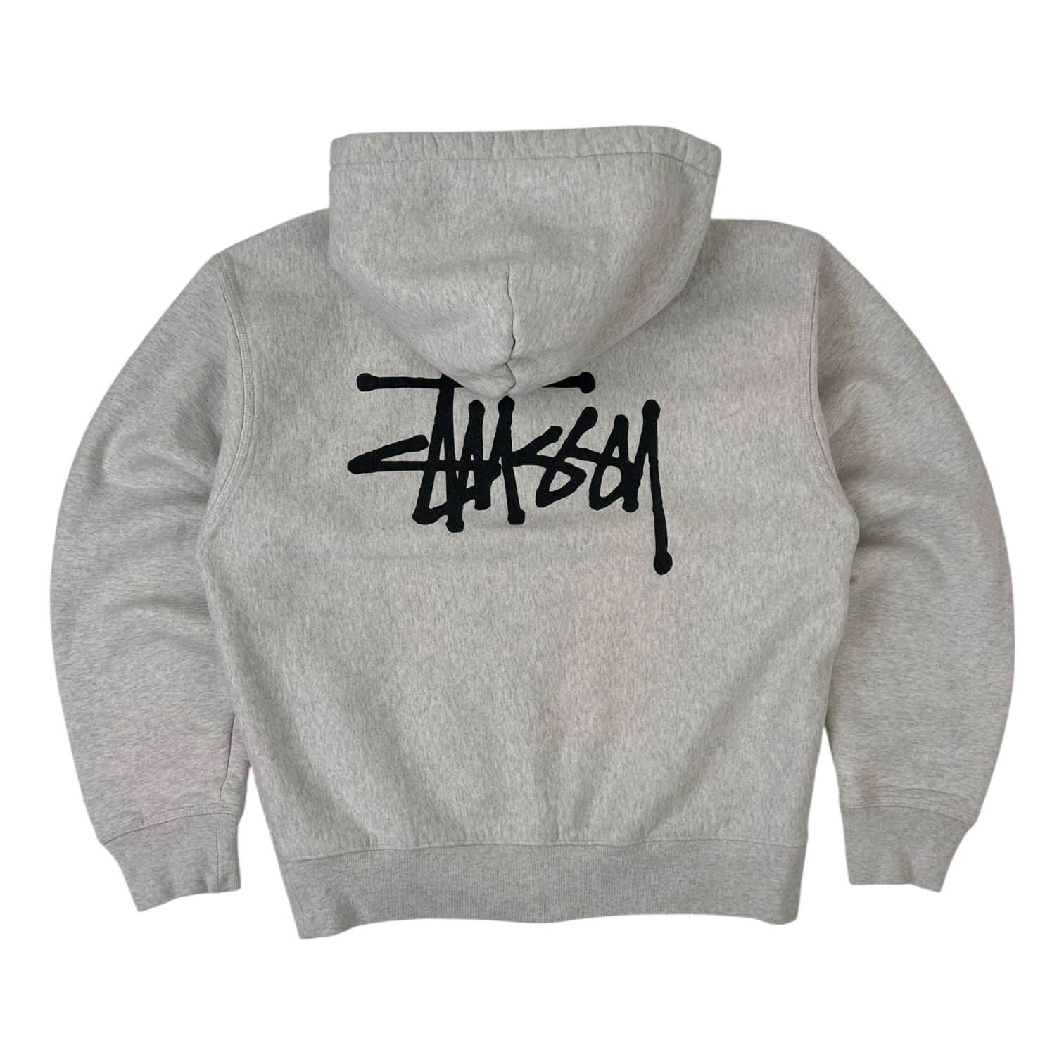 Stussy Basic Logo Zip Up Hoodie Grey