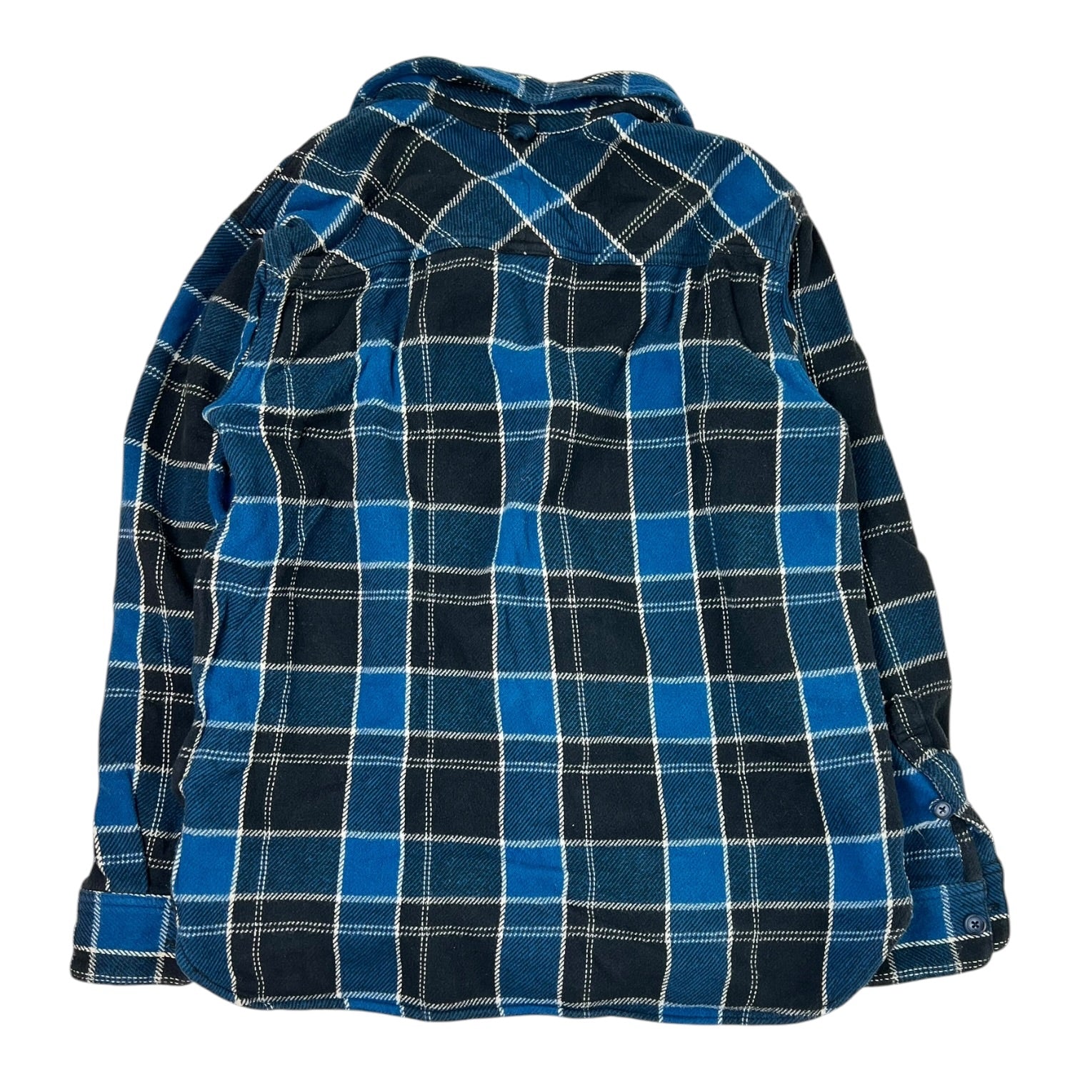 Neighborhood Lumbers Button-Up Shirt Blue Plaid Pattern