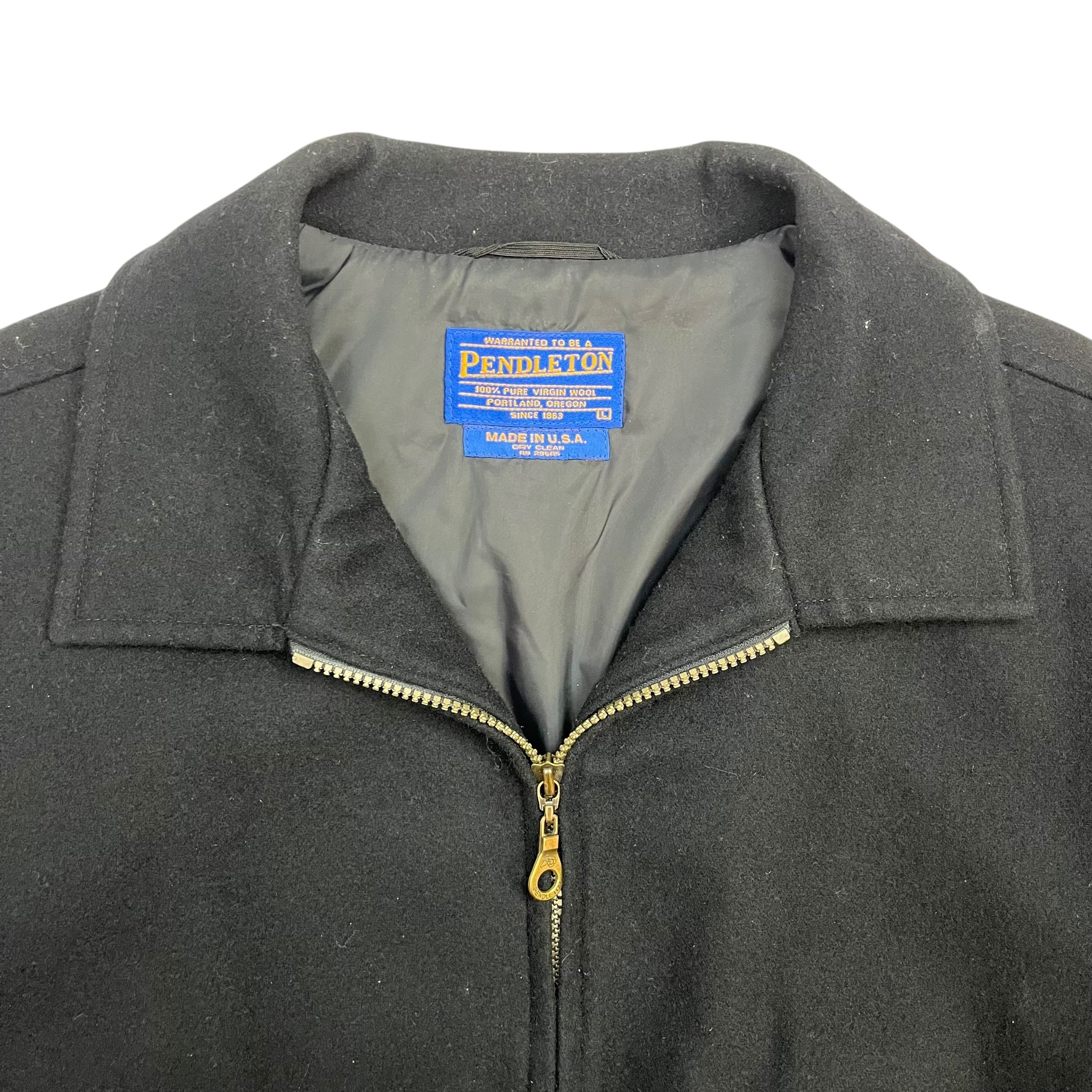 Vintage Pendleton Wool Zip Jacket Black