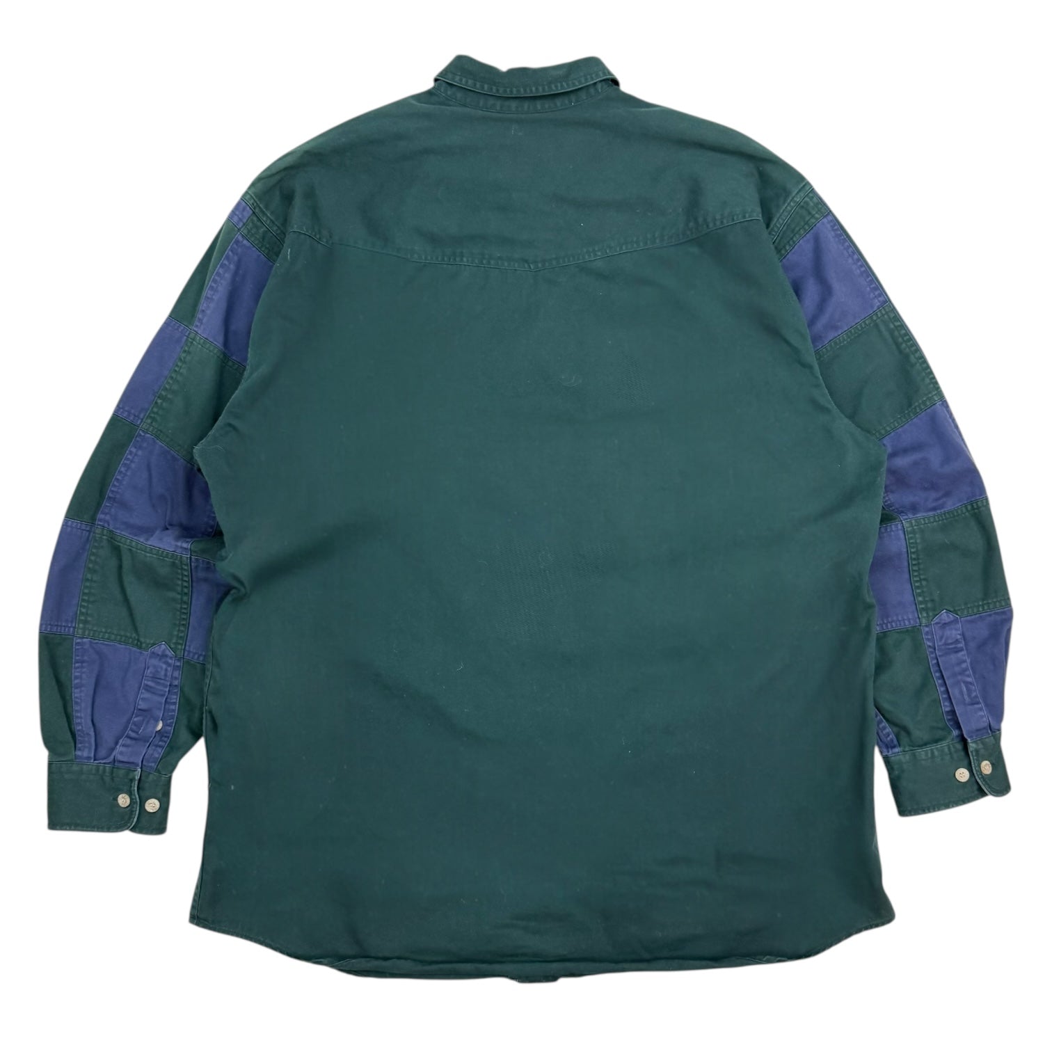 Vintage Roper Patchwork Button Up Shirt Green/Blue