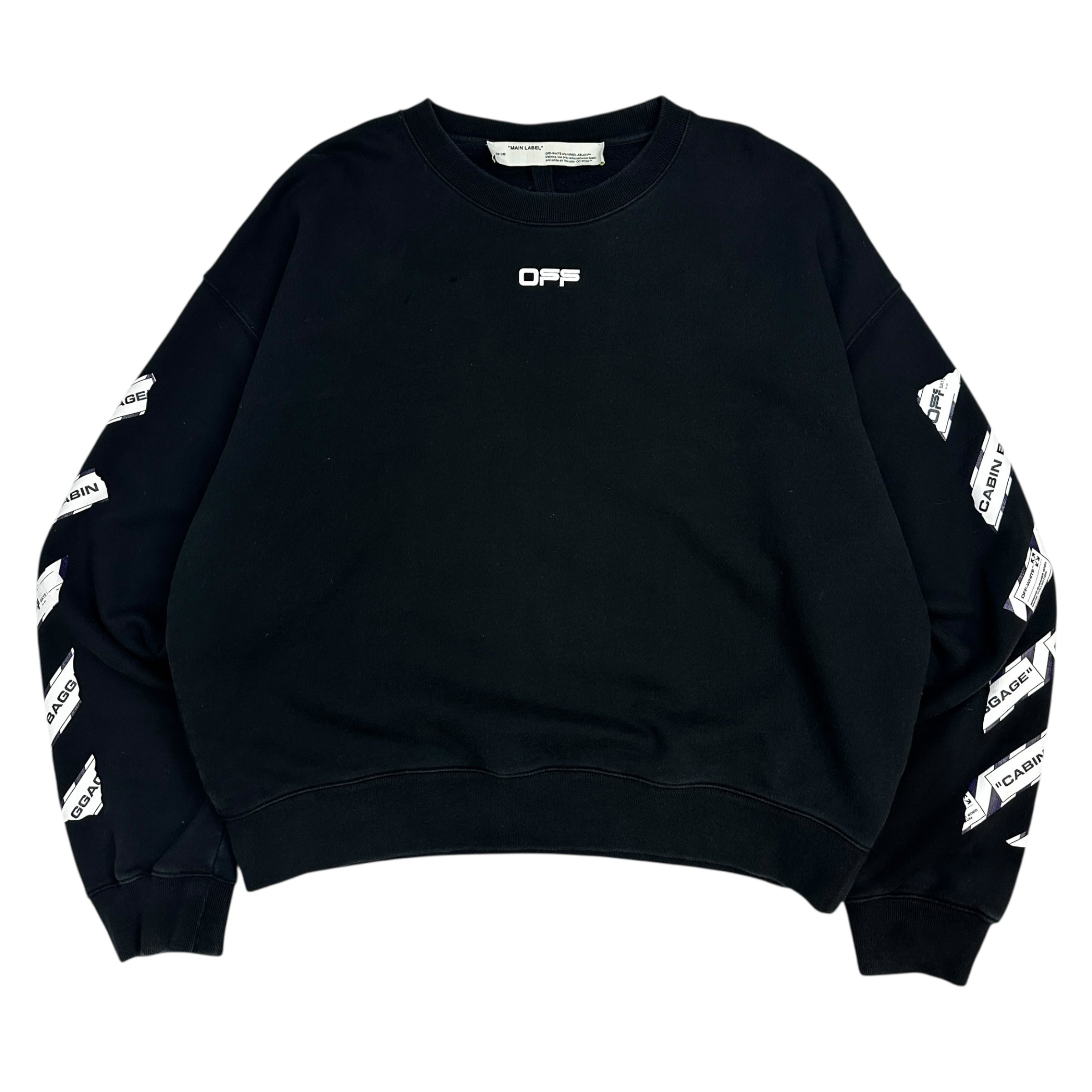 Off White Airport Tape Arrows Crewneck Black