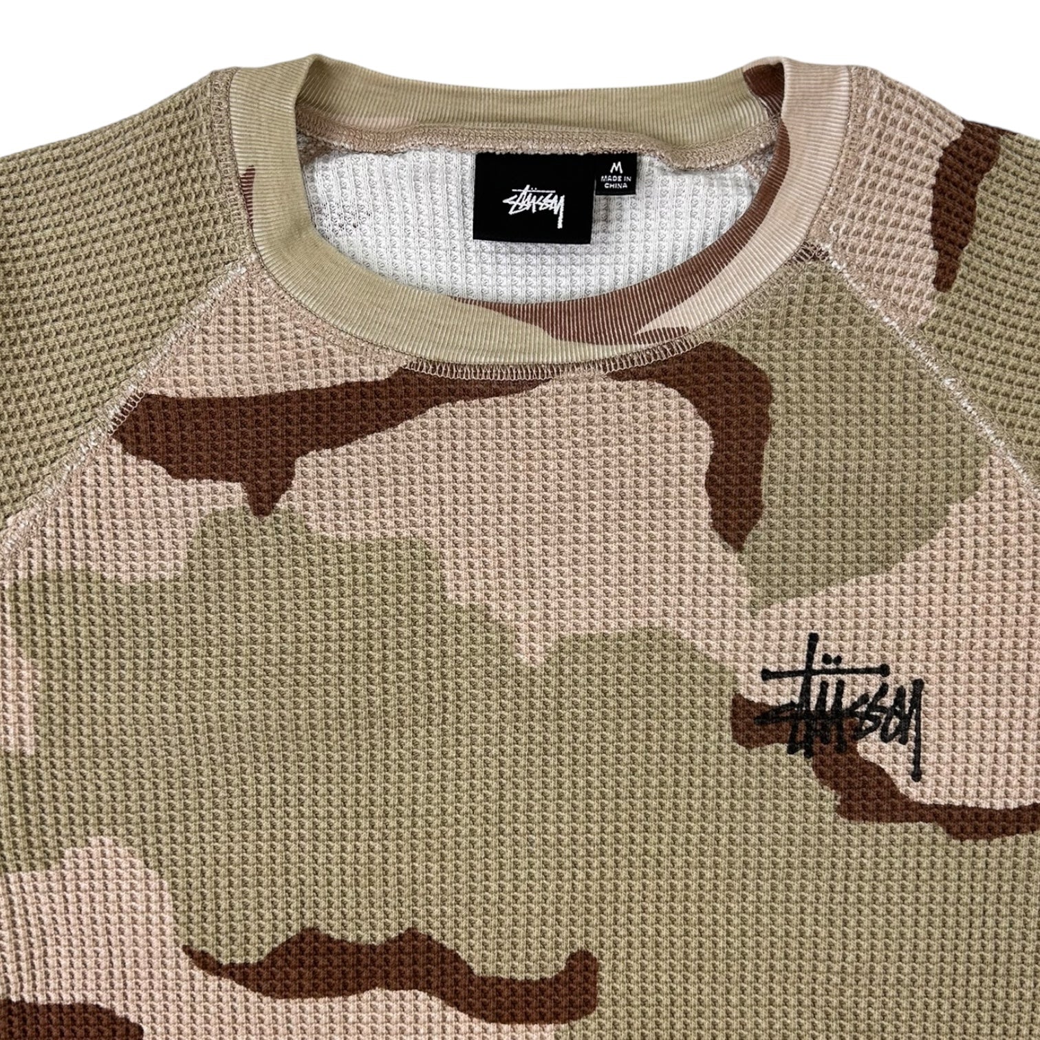 Stussy Raglan Basic Logo Thermal Sand Camo