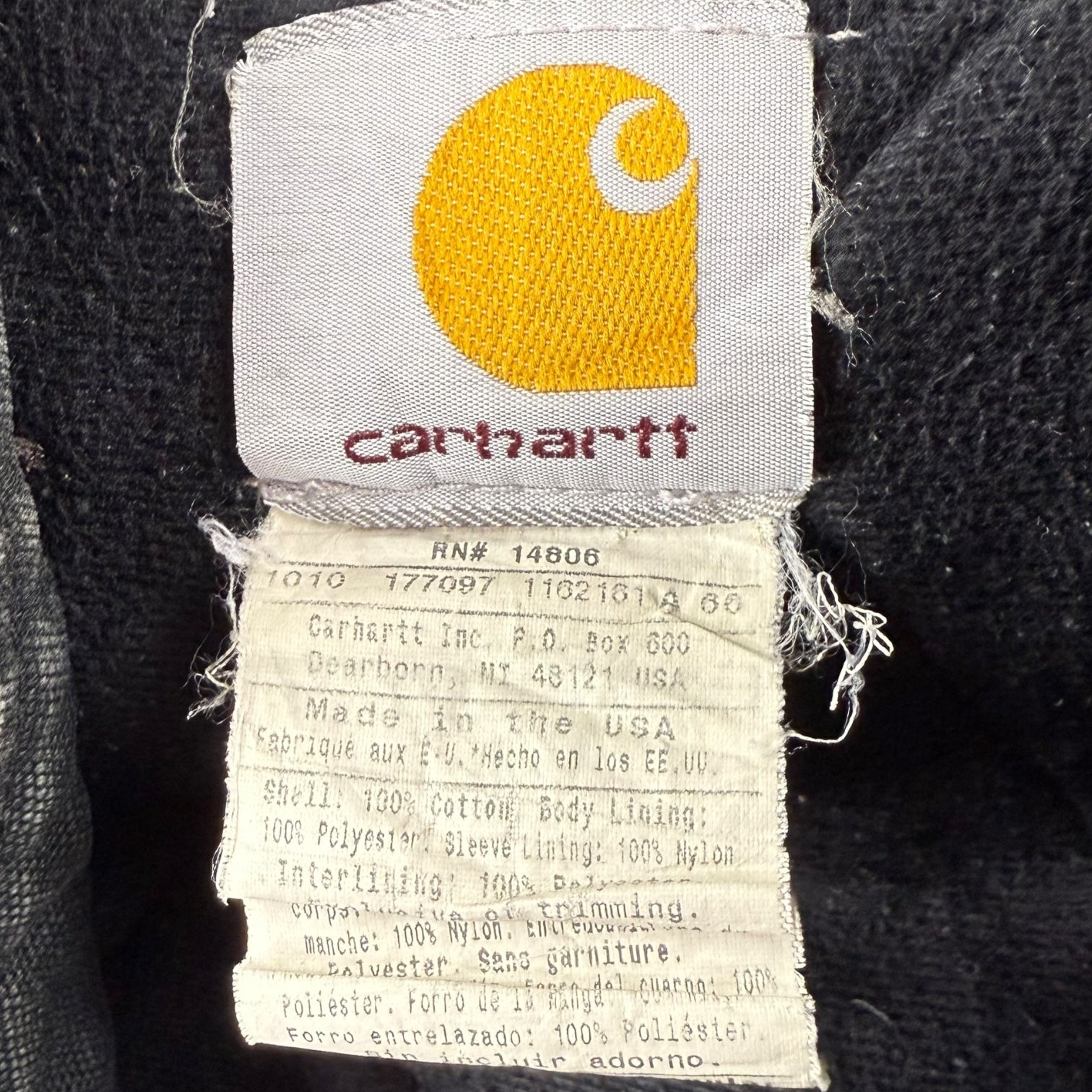 Vintage Carhartt Active Jacket Faded Black
