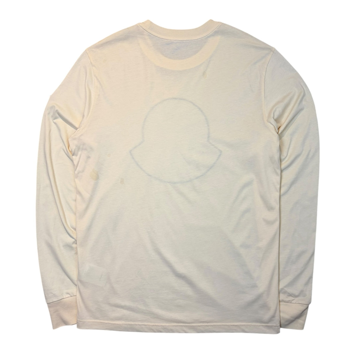 Moncler Check Panel Cotton Jersey Long-Sleeve Ivory