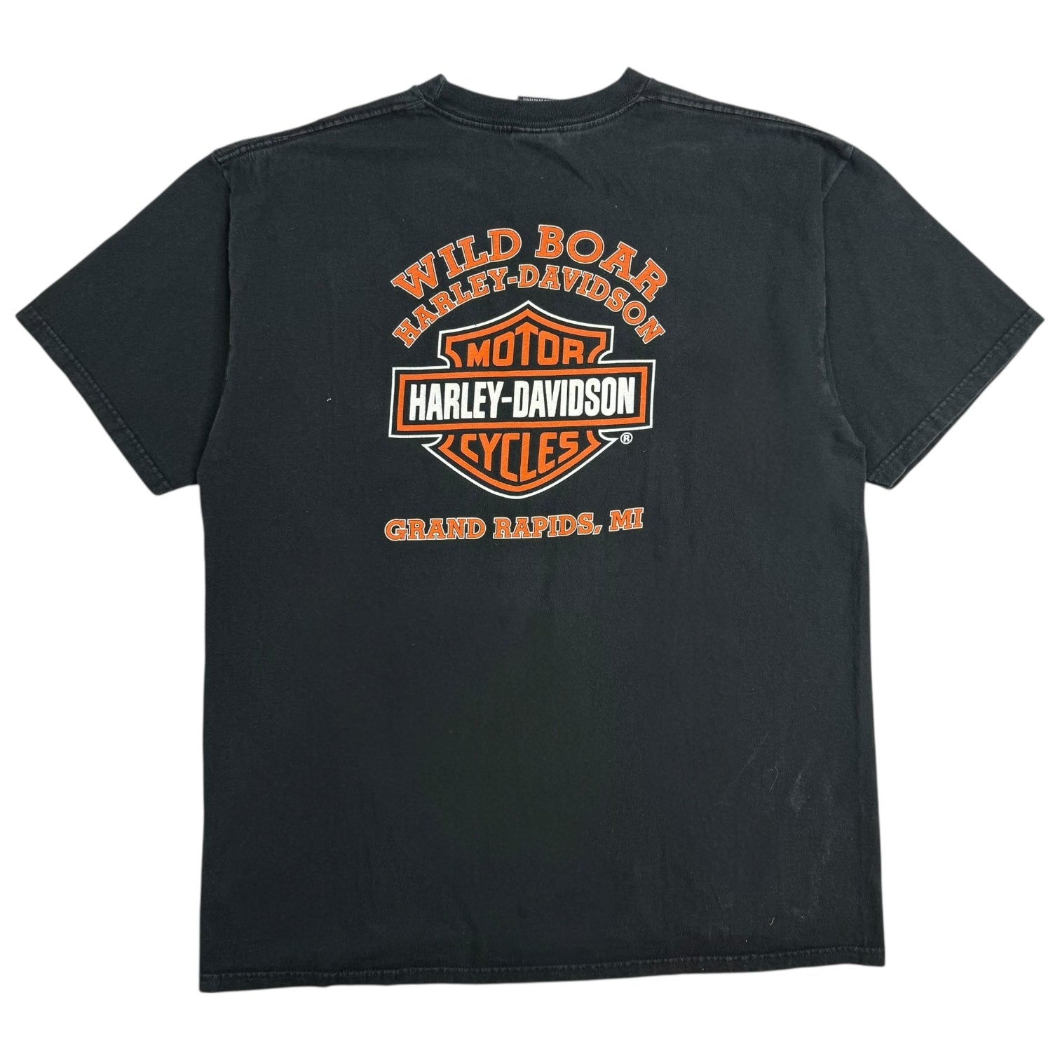 Vintage Halloween At Wild Boar Harley Davidson Tee Black