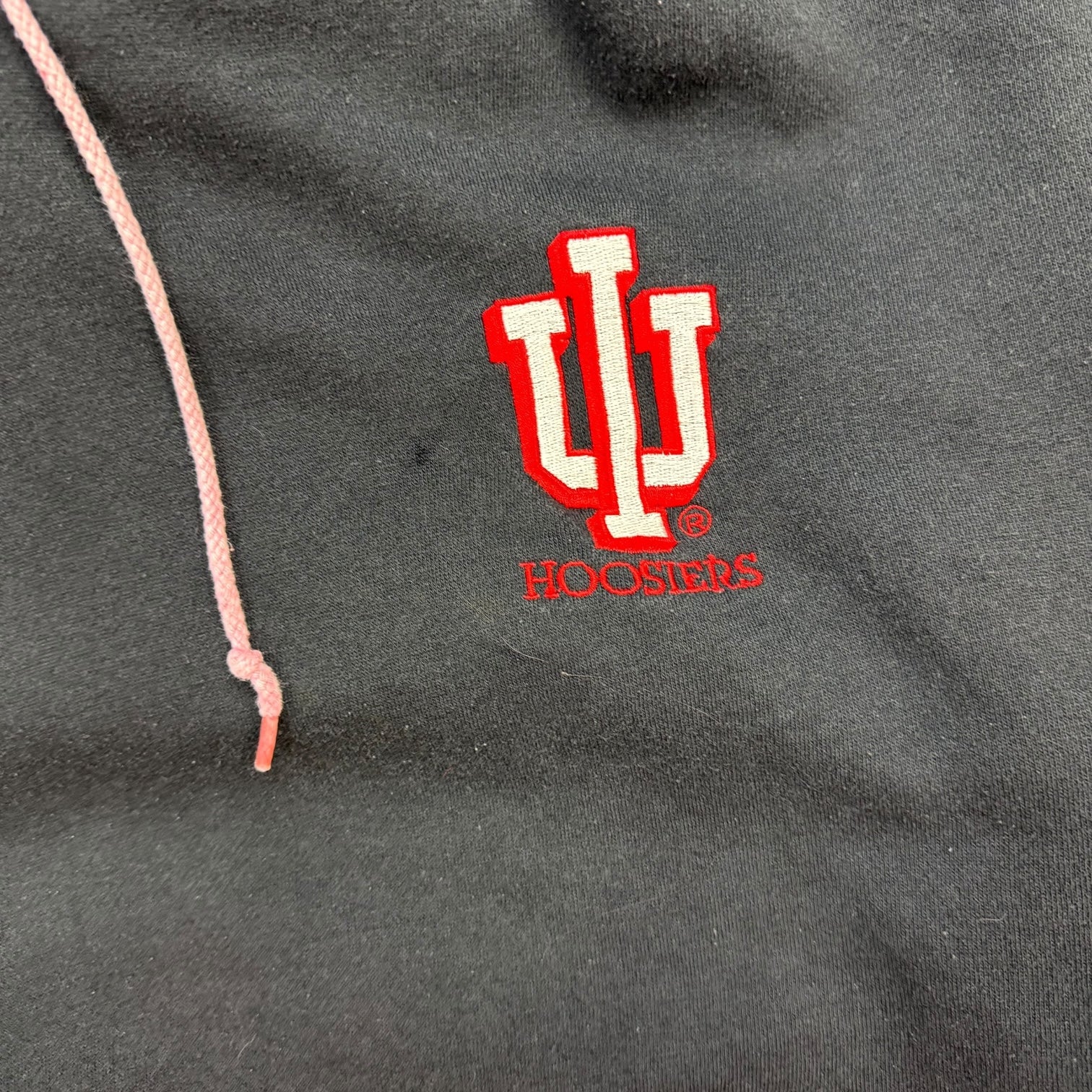 Vintage University Of Indiana Hoosiers Double Hood Hoodie Black/Red