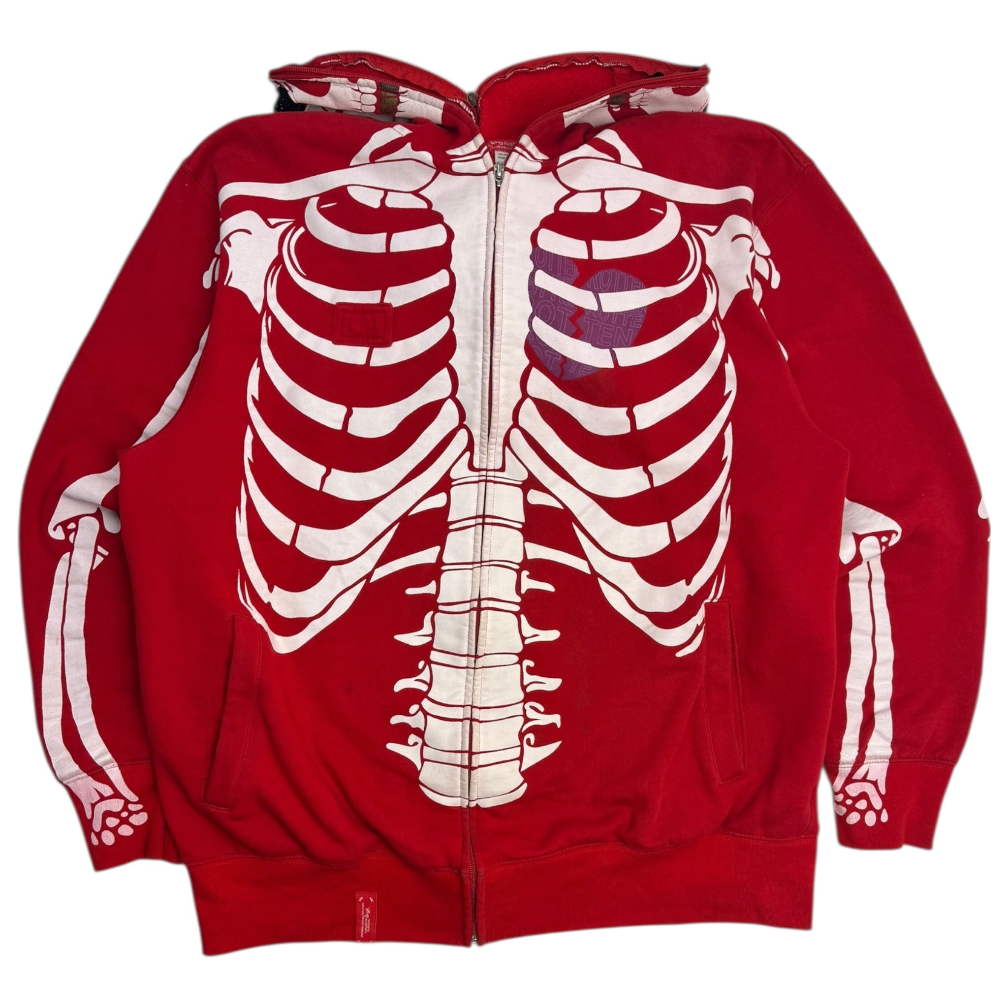 Y2K LRG Dead Serious Zip Up Hoodie Red