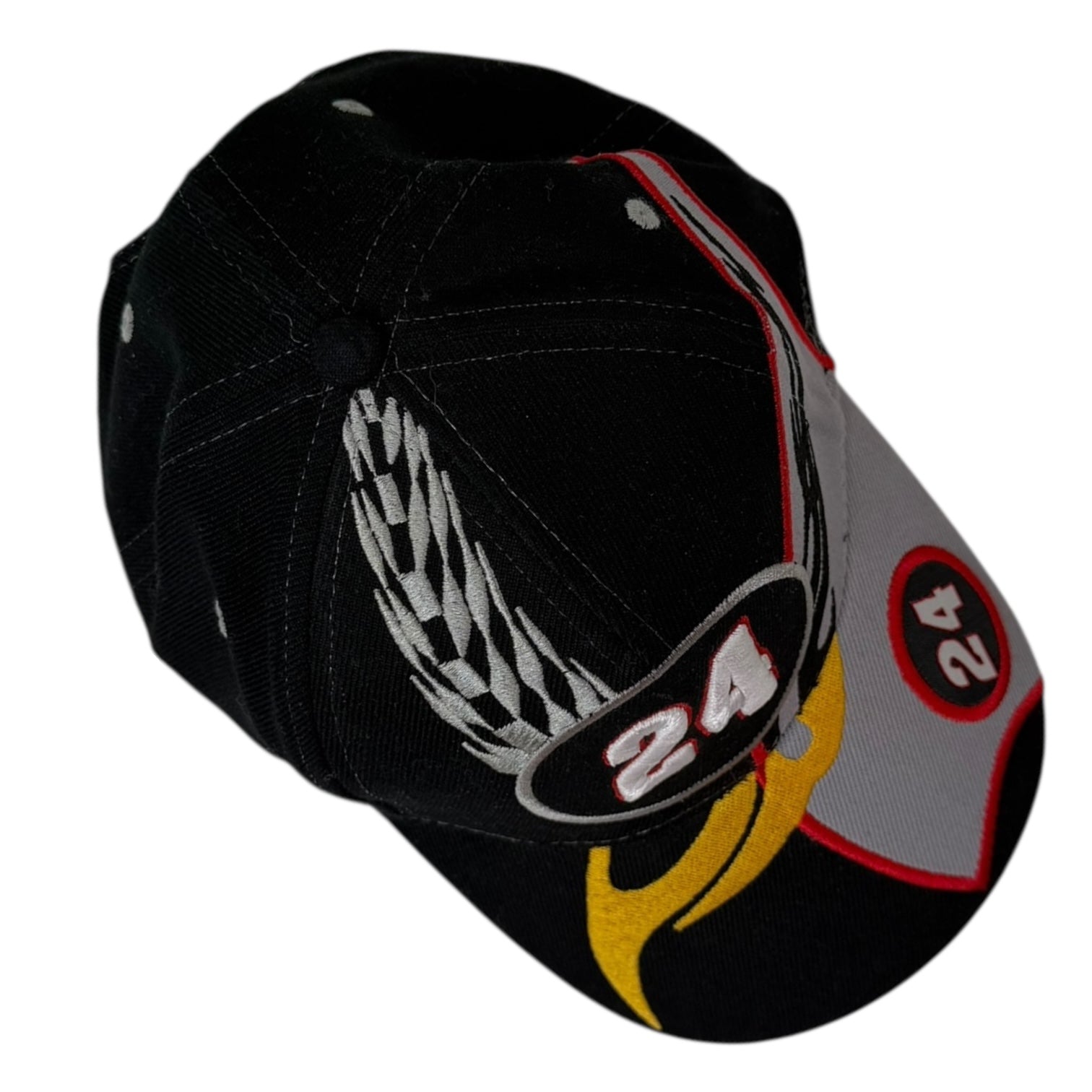 Vintage “24” USA Racing StrapBack Hat Black