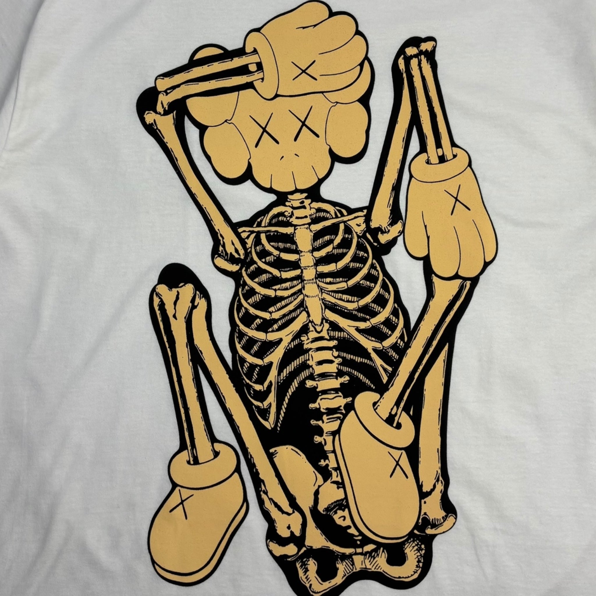 Kaws Skeleton New Fiction Bone T-Shirt White