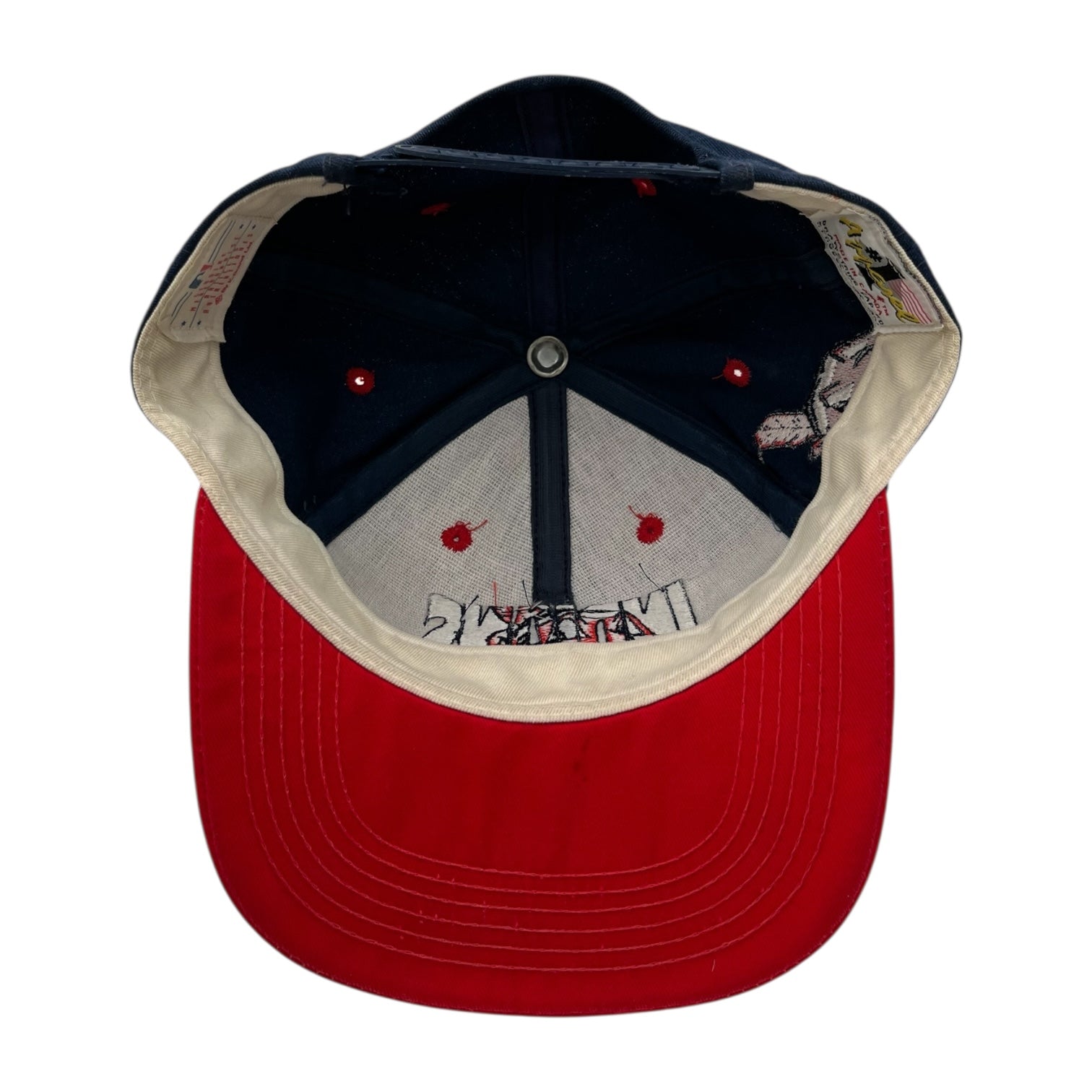 Vintage Cleveland Indians Snapback Hat Navy/Red