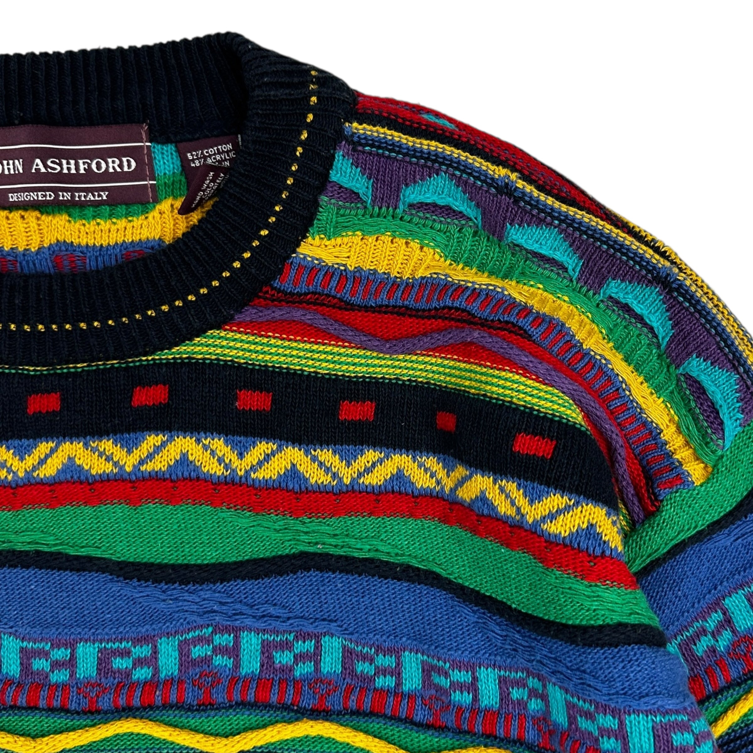 Vintage John Ashford Cable Knit Sweater Multicolour