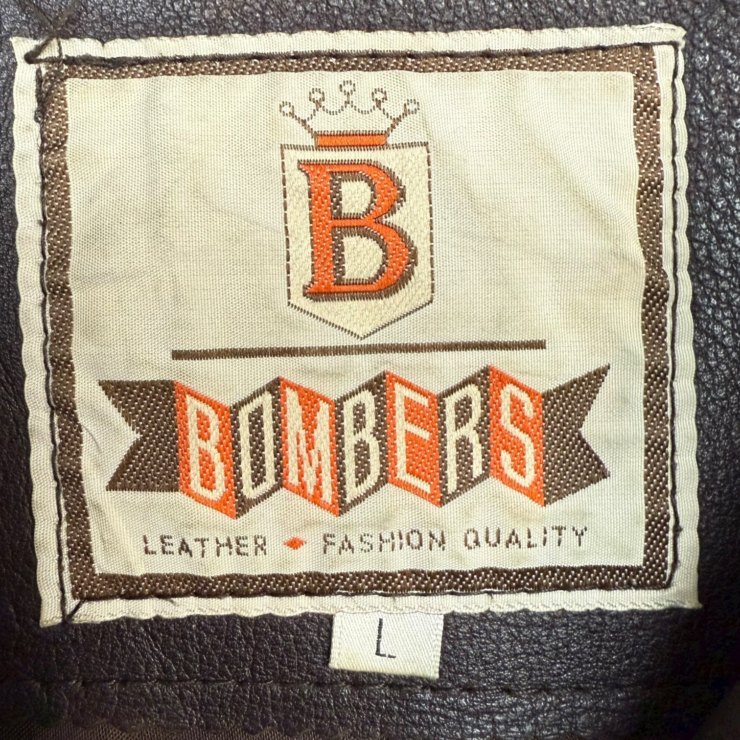 Vintage Leather Bomber Jacket Brown