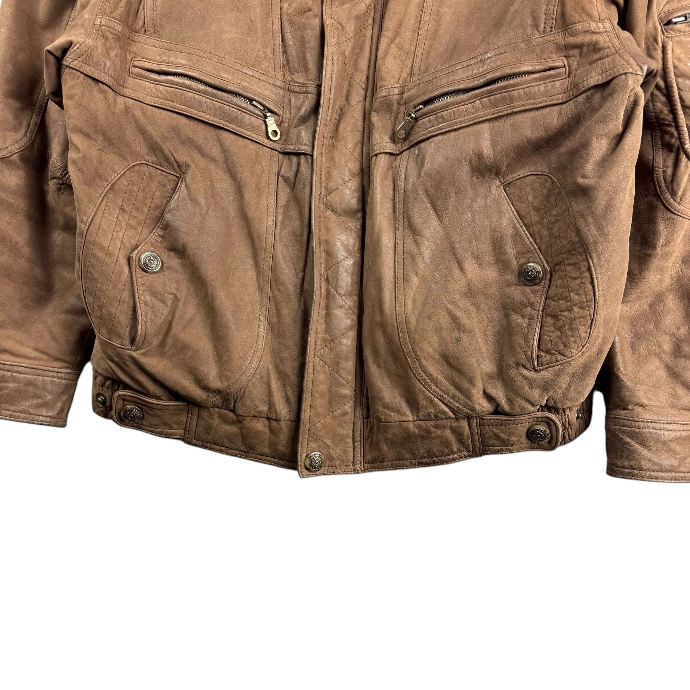 Vintage Pierre Cardin Leather Jacket Brown