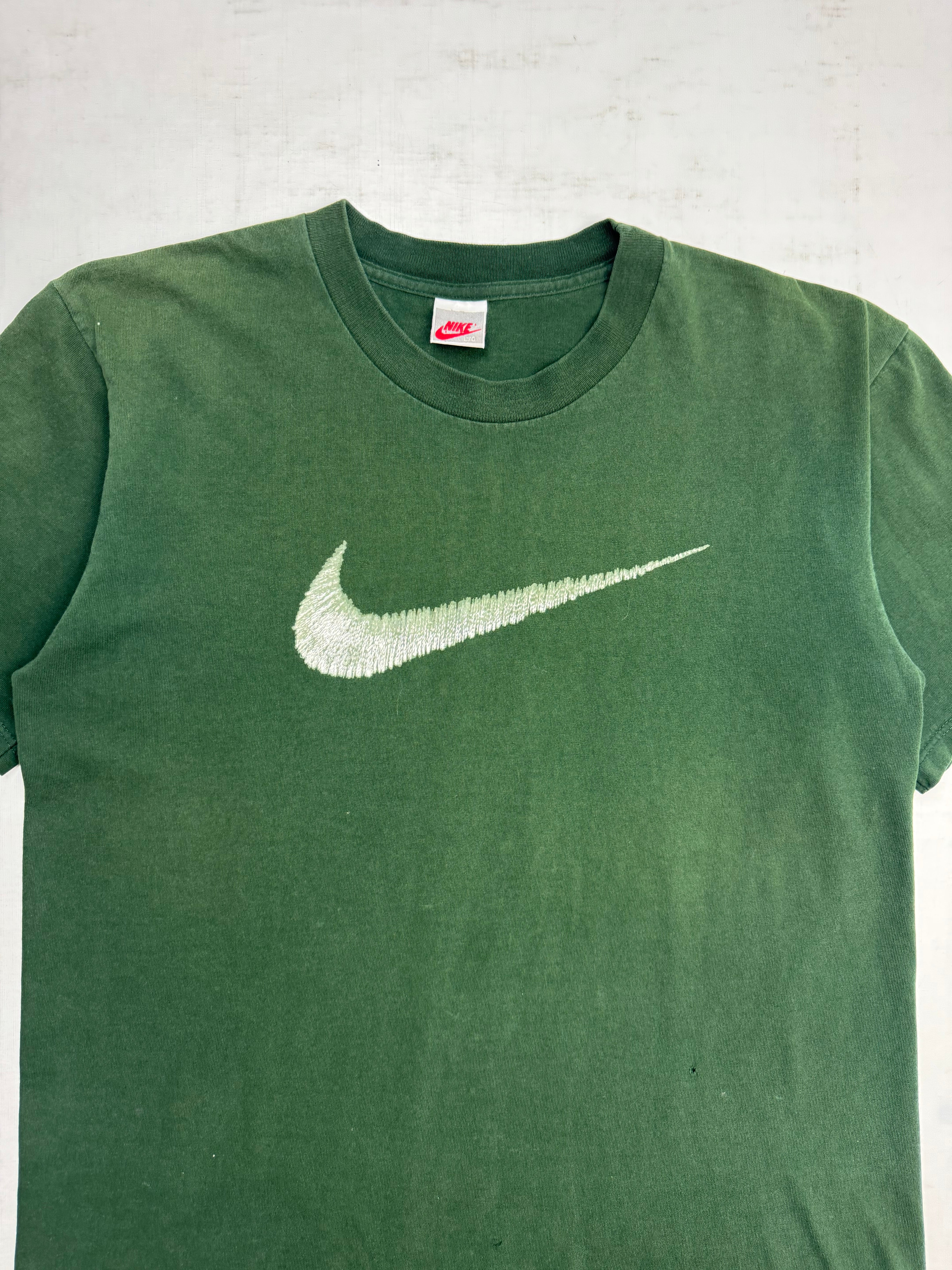 Vintage 90s Nike Big Swoosh T-Shirt Green