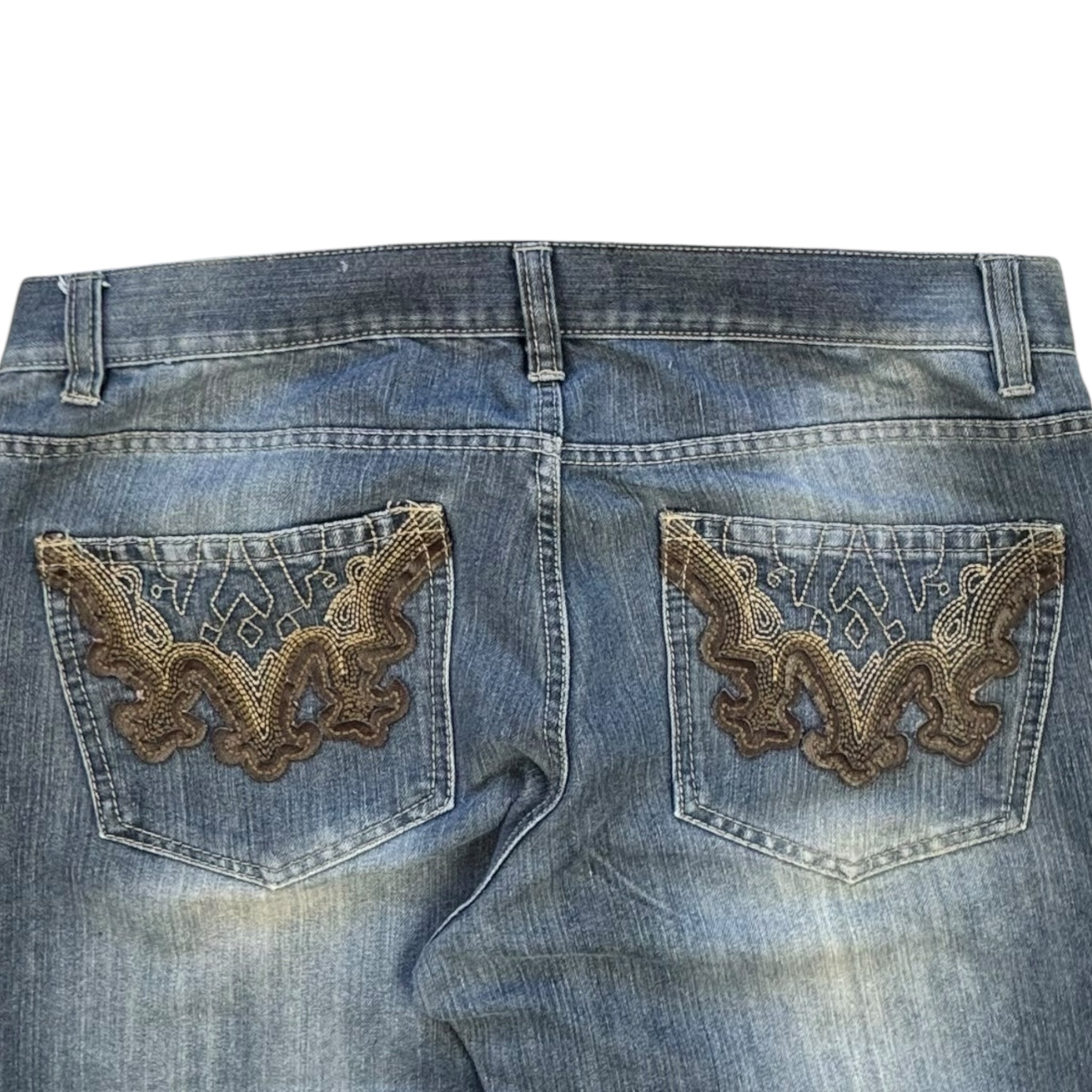 Vintage Y2K Avirex Embroidered Pockets Jeans Navy