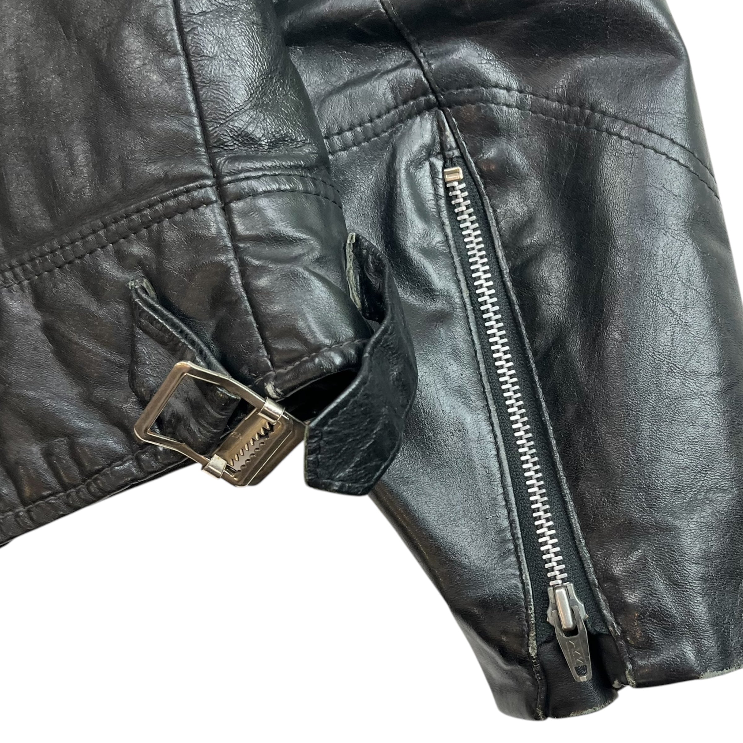 Vintage Bristol Biker Leather Jacket Black