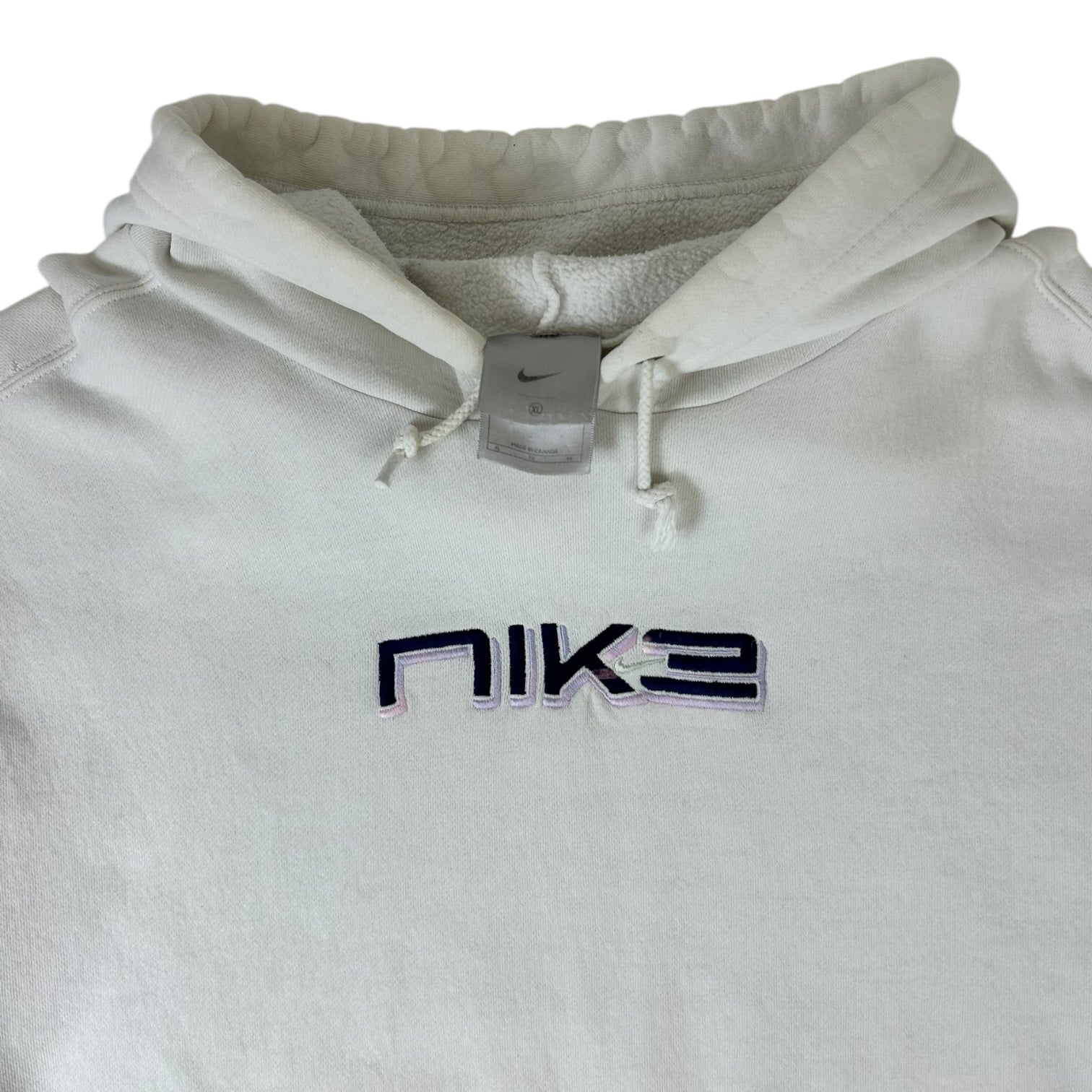 Vintage Y2K Nike Spellout Hoodie White