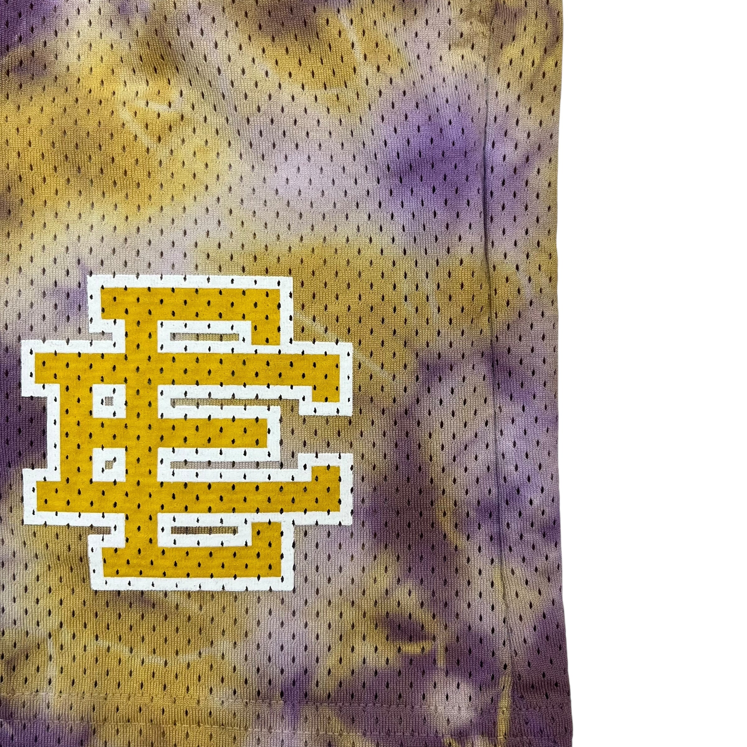 Eric Emanuel Tie Dye Shorts Lakers Yellow Purple