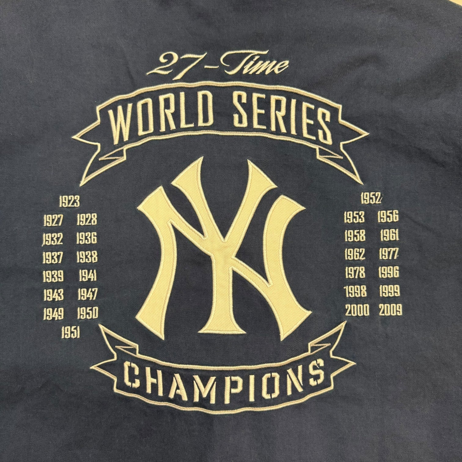 Vintage Jeff Hamilton New York Yankees 27 Time Champs Jacket Blue