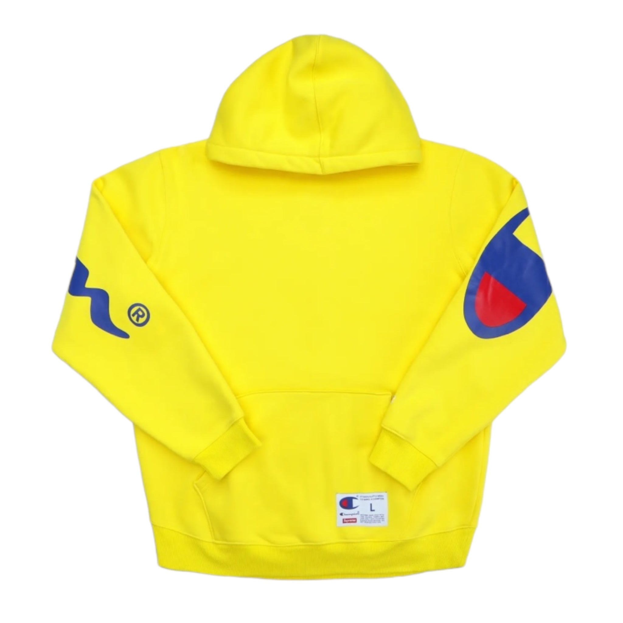Supreme x Champion Back Script Logo Hoodie - Yellow Sweatshirt