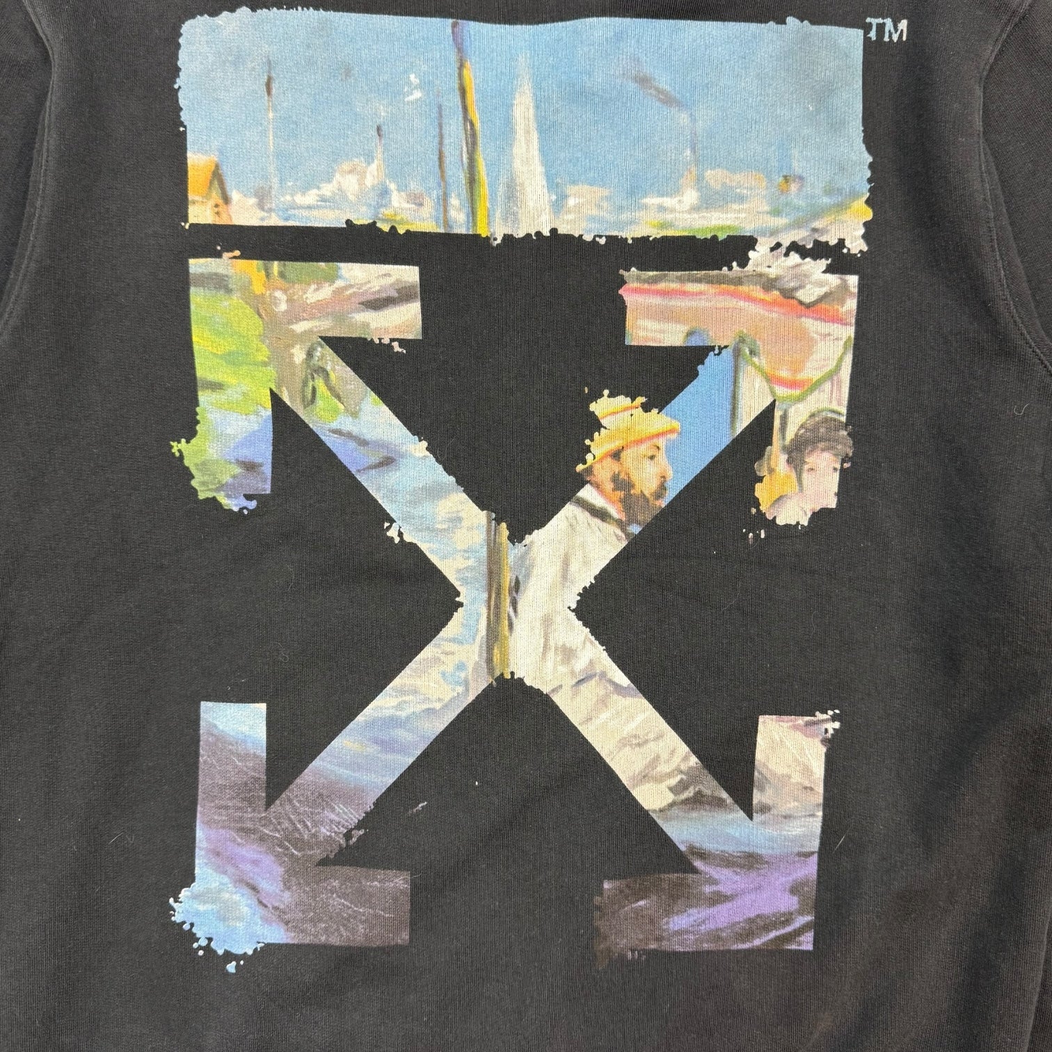 Off-White Edouard Manet Floating Studio Arrows Zip Up Hoodie Black