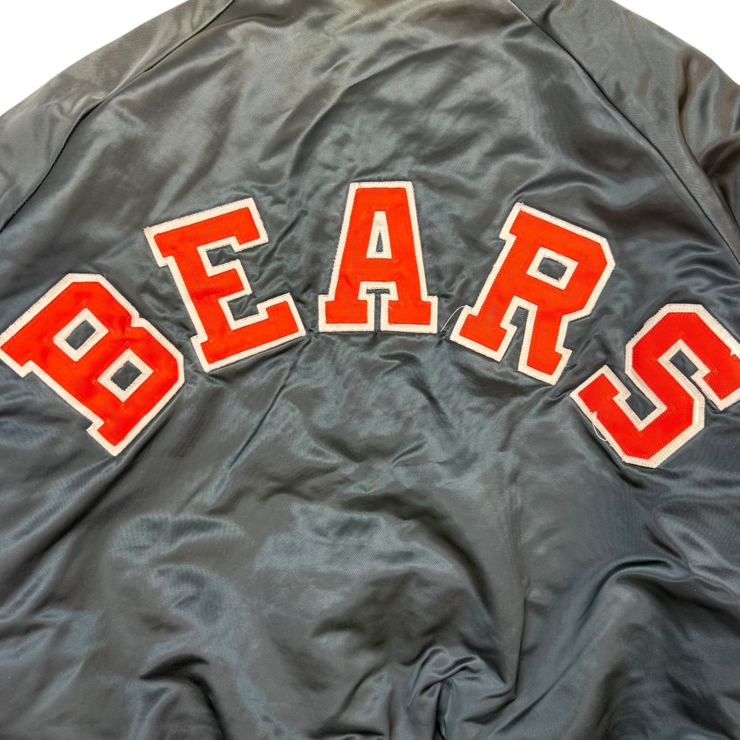 Vintage Chicago Bears Satin Bomber Jacket Black