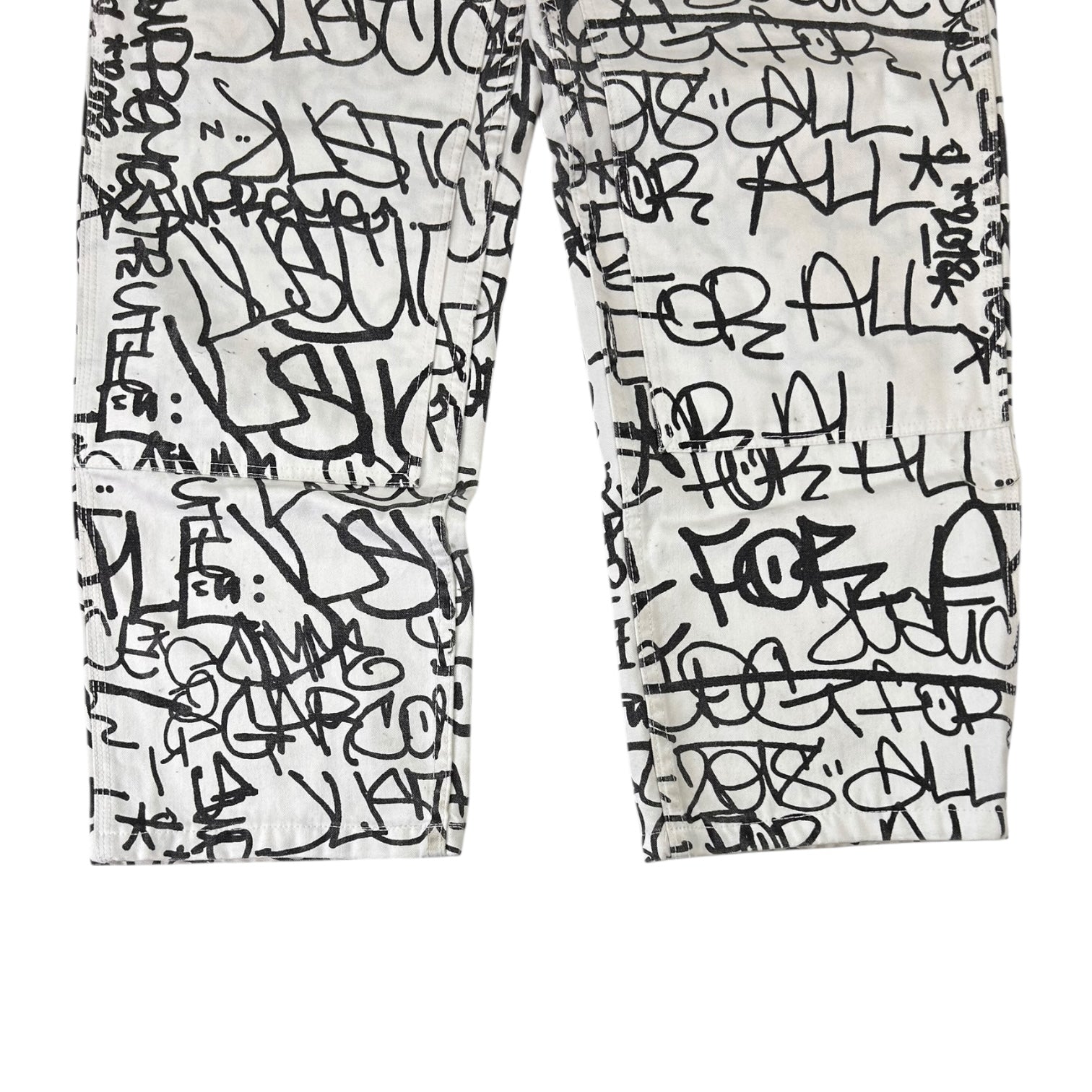 Supreme x Comme Des Garçon Shirt Justice For All Graffiti Pants White