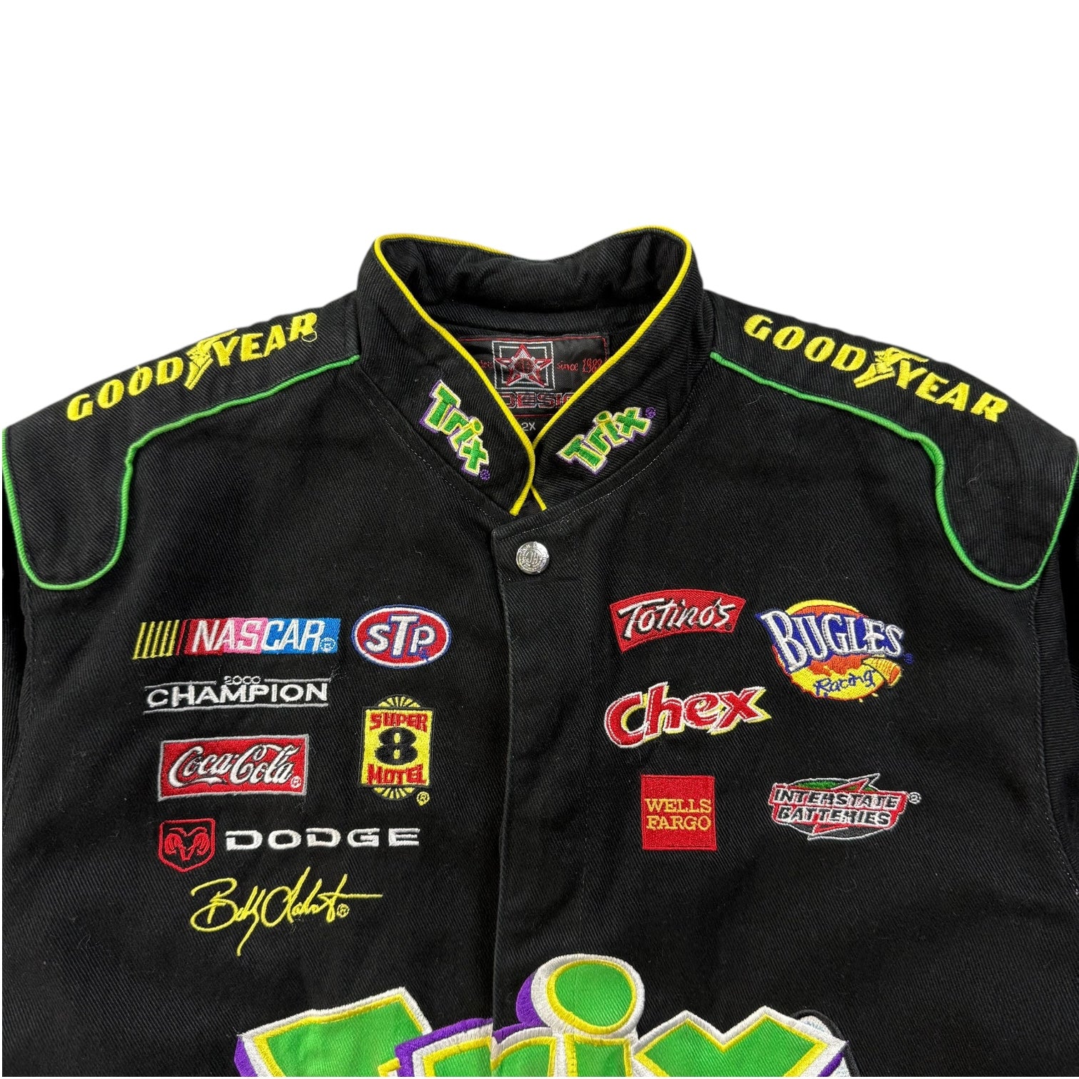 Vintage Jeff Hamilton NASCAR Trix Racing Jacket Black/Green