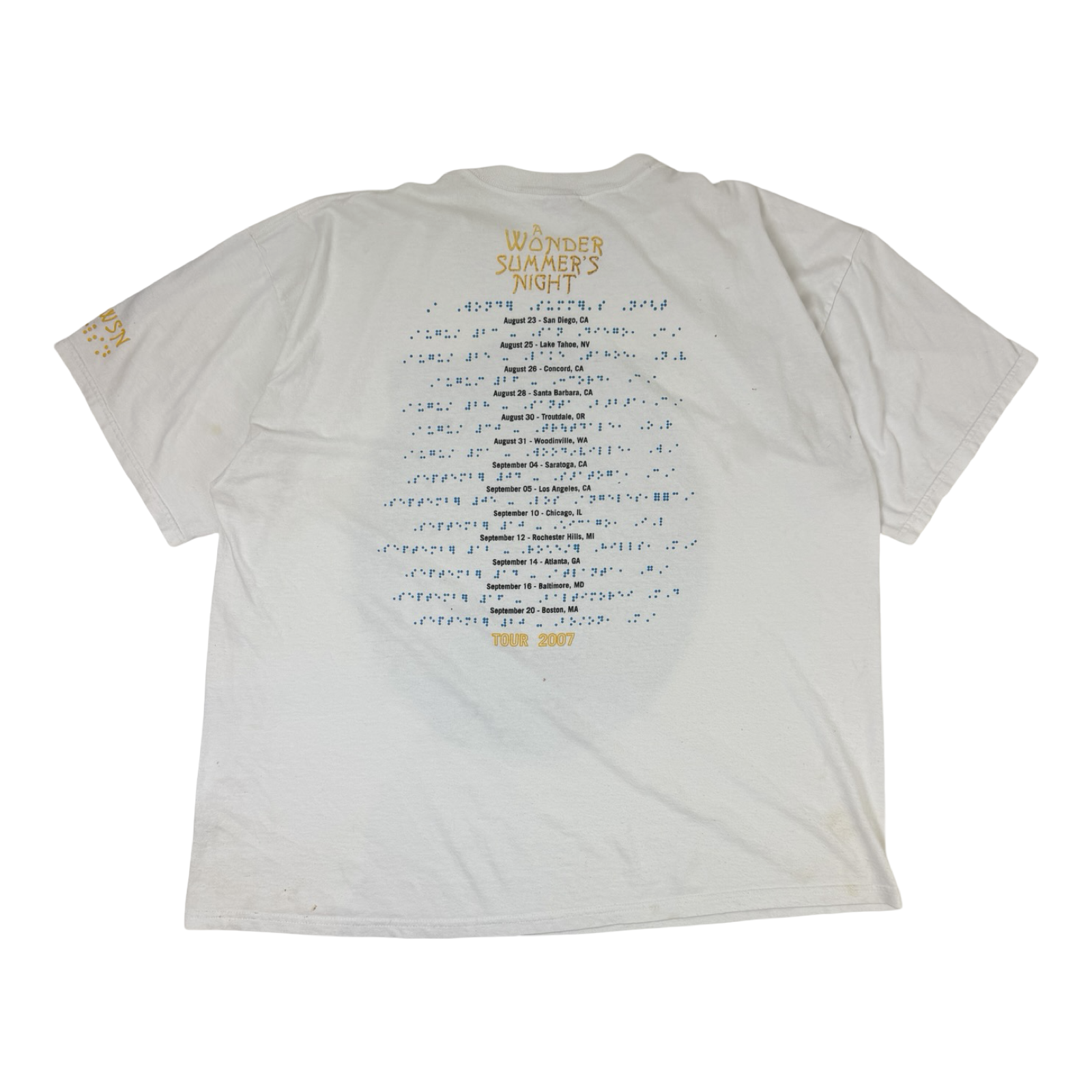 Vintage Stevie Wonder A Wonder Summer's Night Tour T-Shirt White