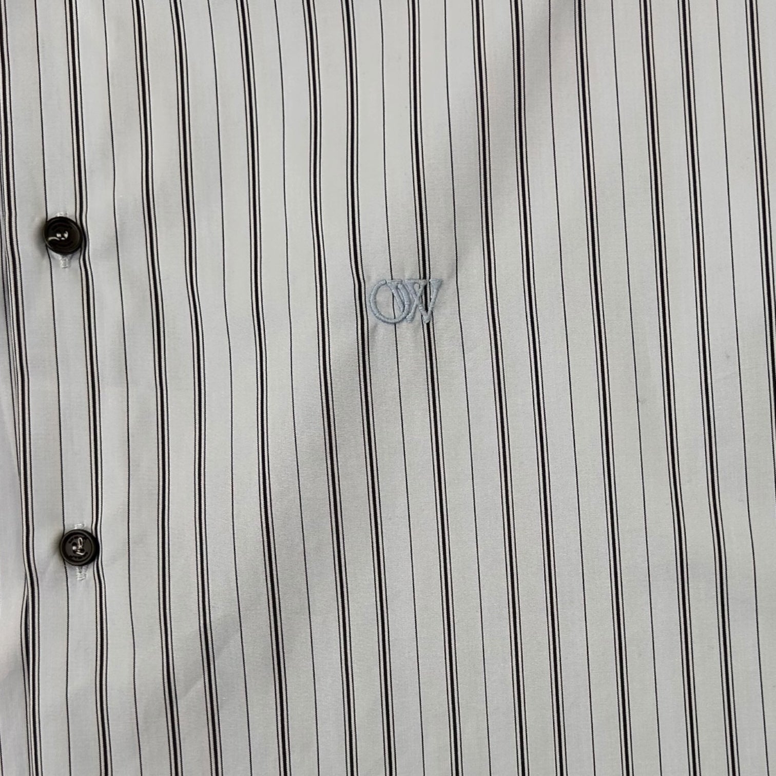 Off-White Pinstripe Button Up Shirt Light Blue