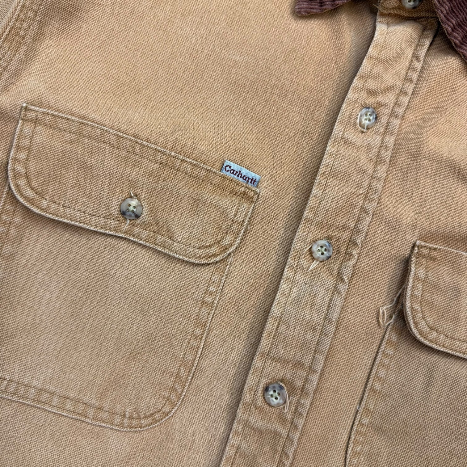Vintage Carhartt Duck Canvas Button Up Shirt Tan