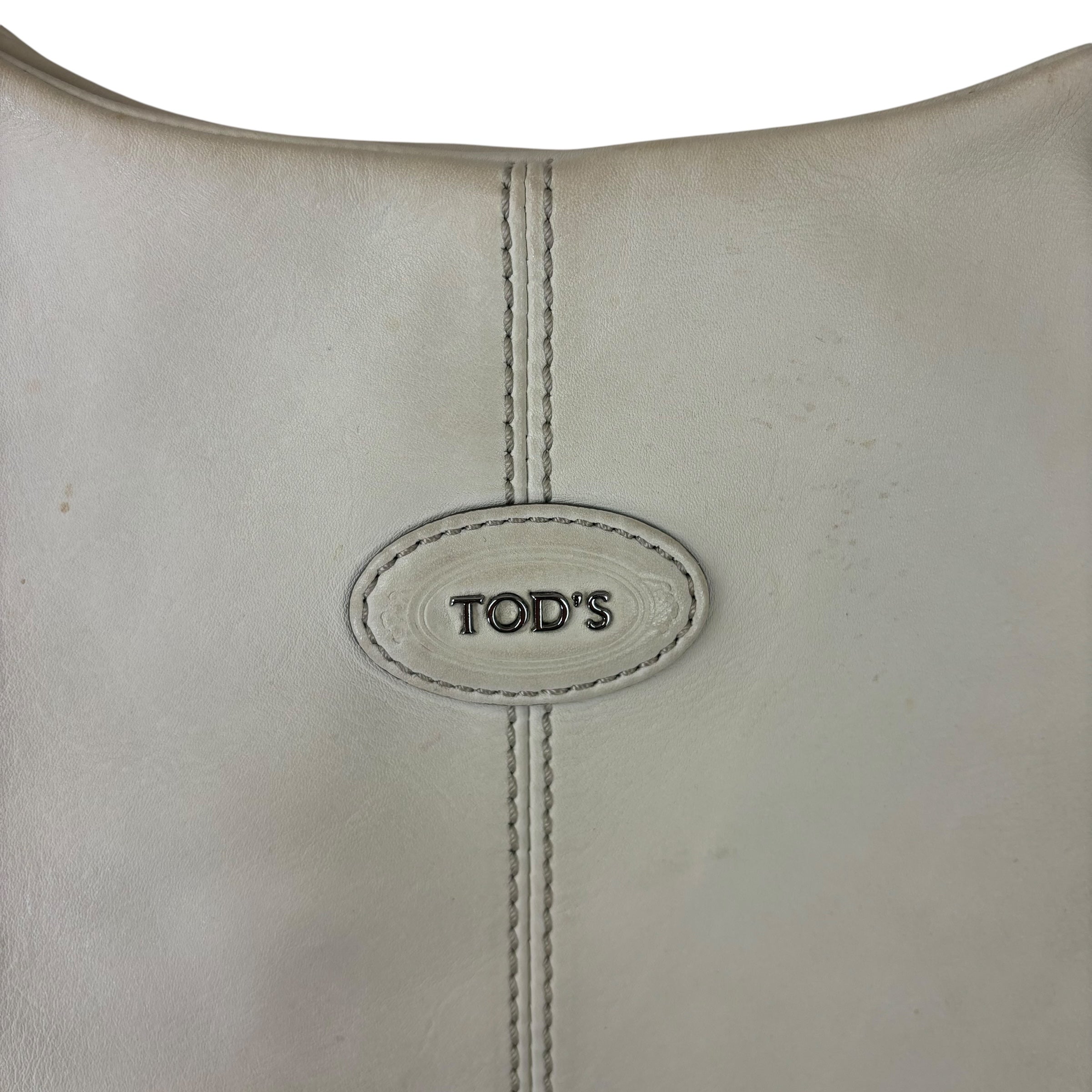 Tod’s Leather Shopping Tote White
