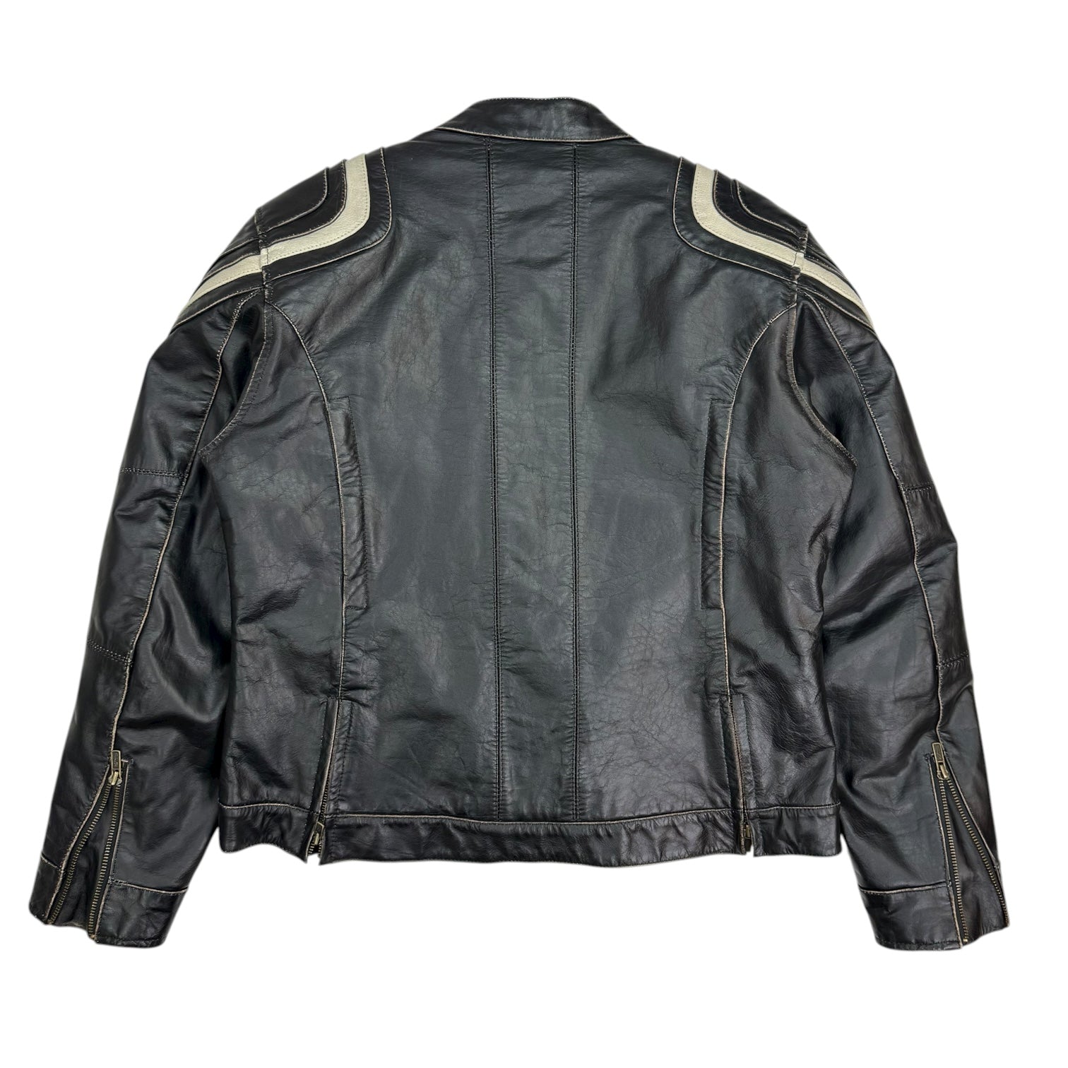 Vintage River Road Leather Jacket Black/Brown