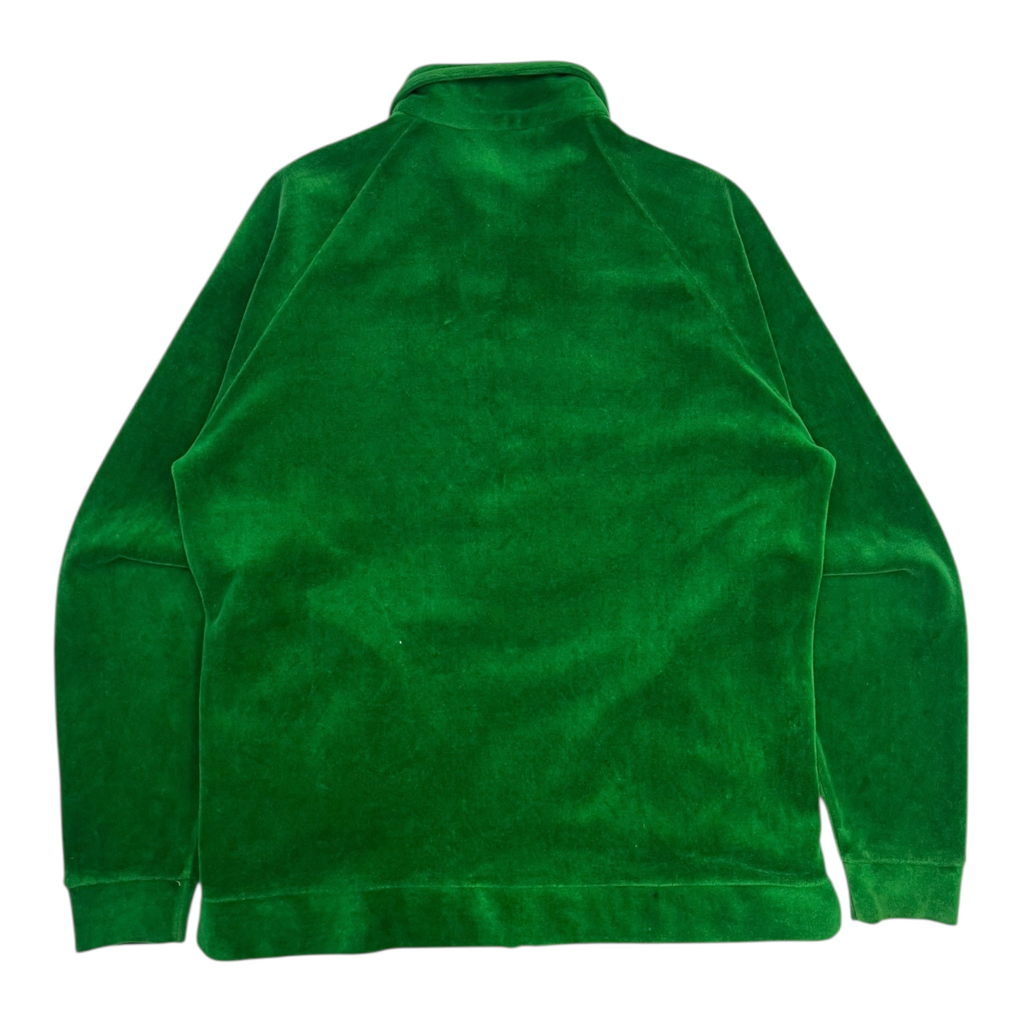 Vintage ‘70s Dunlop Velour Zip Up Sweater Green
