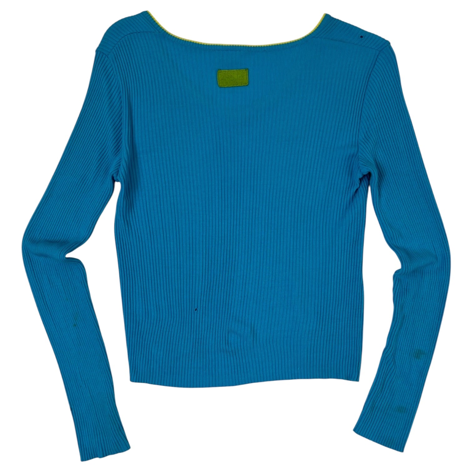 (W) Dolce & Gabbana V-Neck Ribbed Sweater Blue
