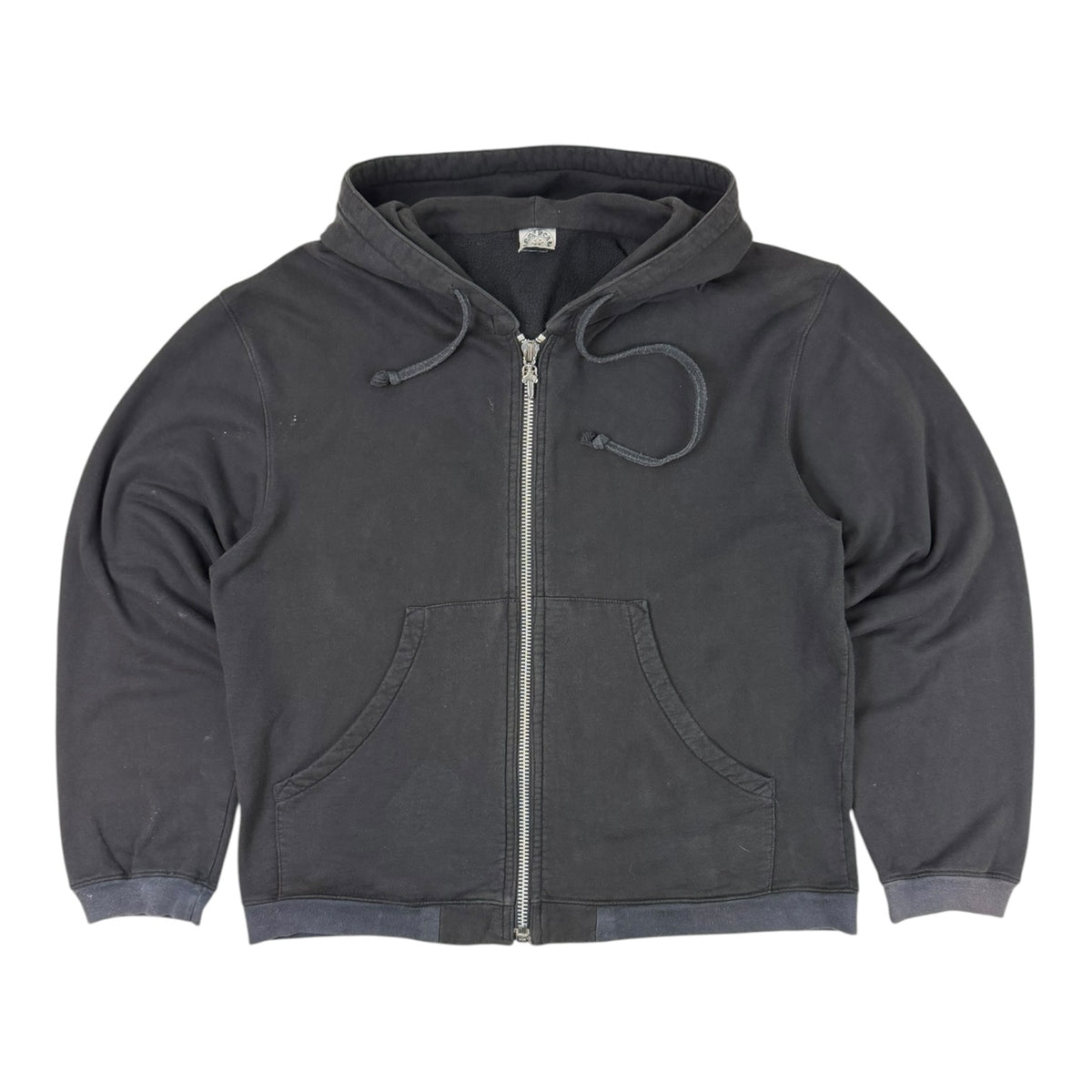 Vintage Chrome Hearts Leather Horseshoe Logo Patch Zip Up Hoodie