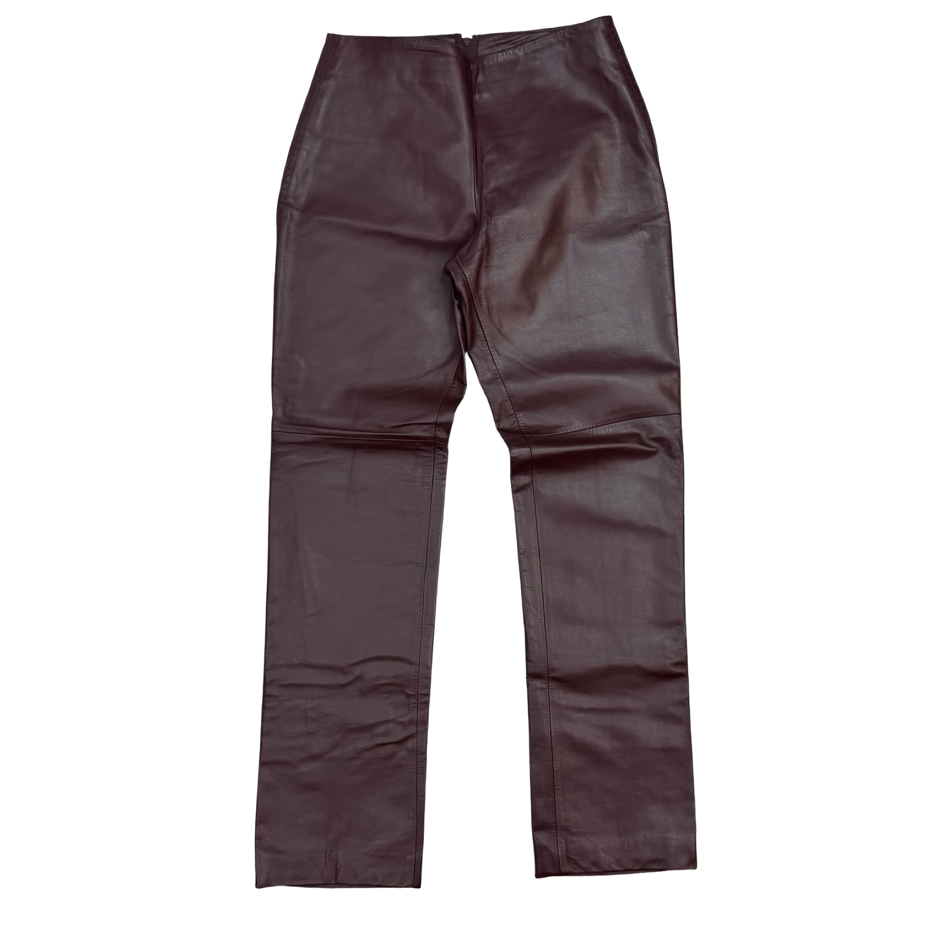 (W) Vintage Danier Leather Pants Maroon